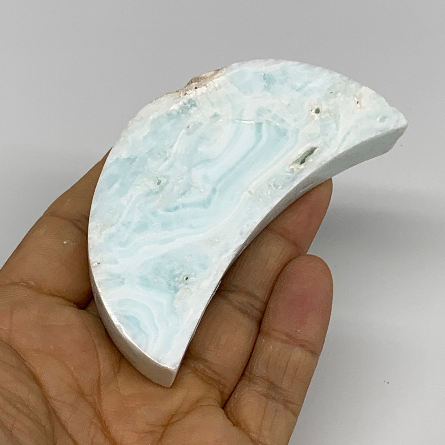 108.3g, 3.2"x1.5"x0.6", Caribbean Calcite Moon Crescent Gemstone, B33634