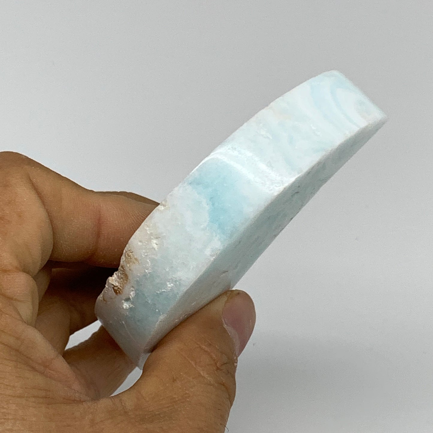 108.3g, 3.2"x1.5"x0.6", Caribbean Calcite Moon Crescent Gemstone, B33634