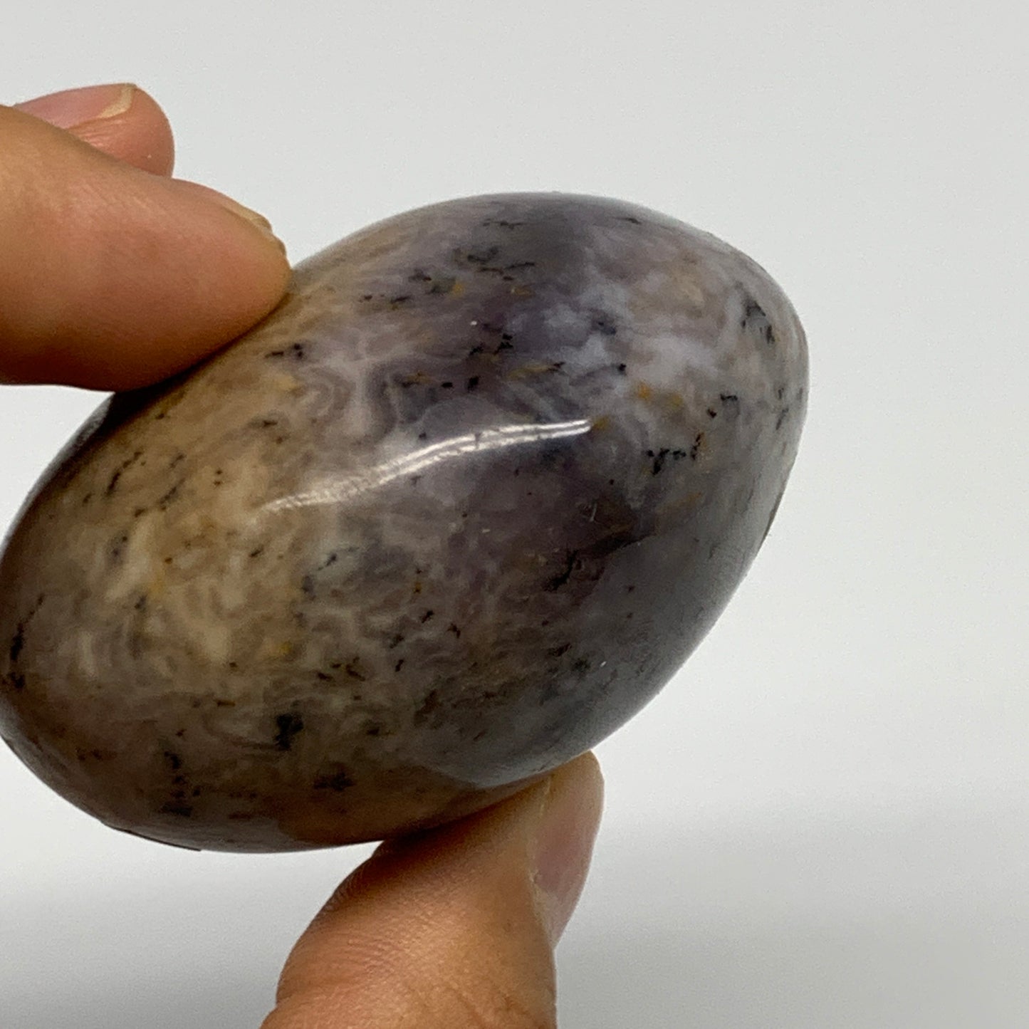 160.7g, 2.2"x2.2"x1.4", Dendrite Opal Palm-Stone Reiki Energy Crystal, B27817