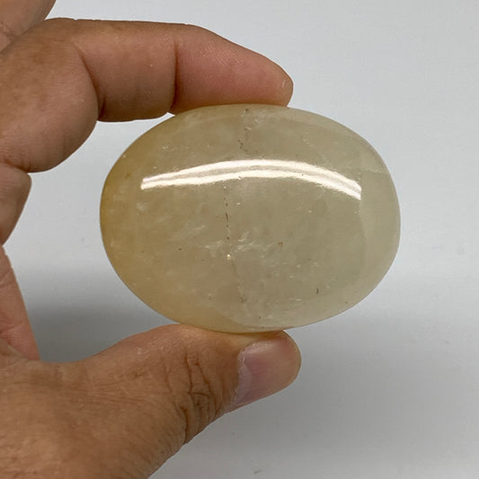 76.9g, 2.1"x1.6"x0.9", Yellow Aventurine Palm-Stone Crystal Stone, B35060