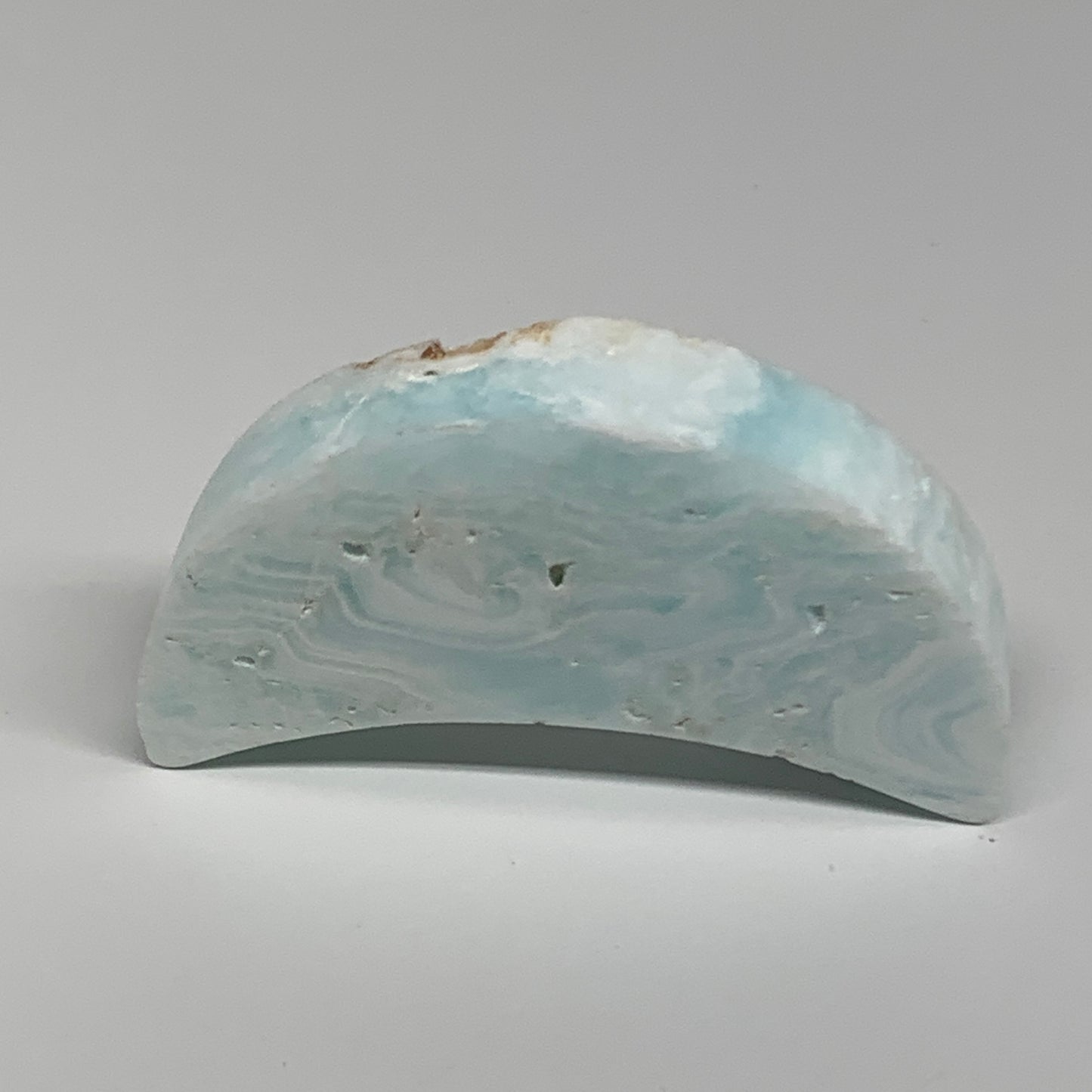 108.3g, 3.2"x1.5"x0.6", Caribbean Calcite Moon Crescent Gemstone, B33634