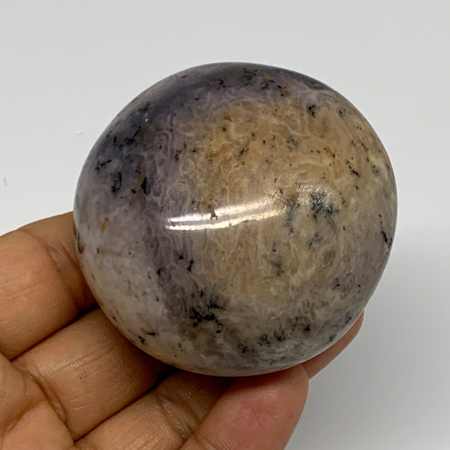 160.7g, 2.2"x2.2"x1.4", Dendrite Opal Palm-Stone Reiki Energy Crystal, B27817