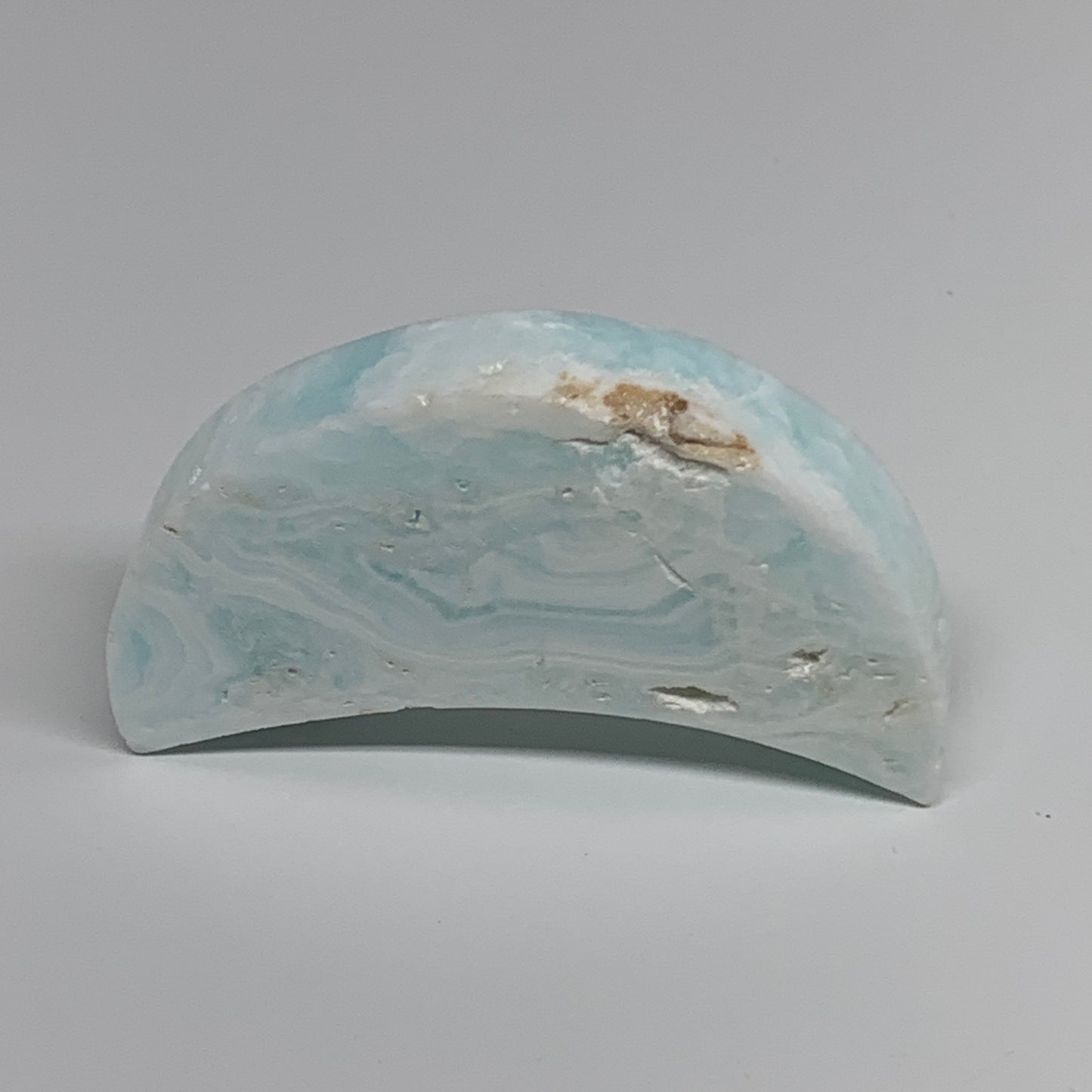 108.3g, 3.2"x1.5"x0.6", Caribbean Calcite Moon Crescent Gemstone, B33634