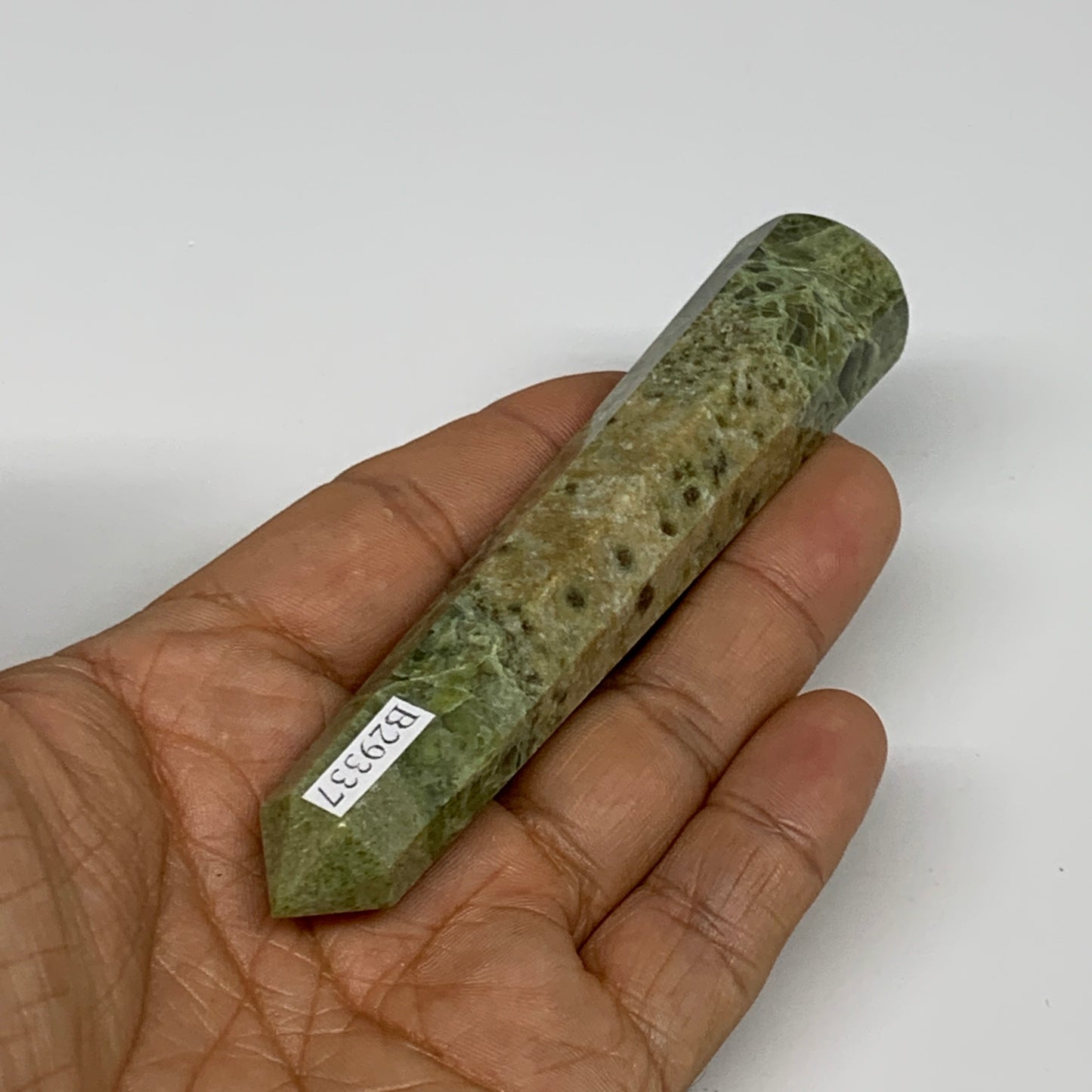 85.1g, 4.2"x0.8",  Natural Vasonite Wand Point Crystal from India, B29337