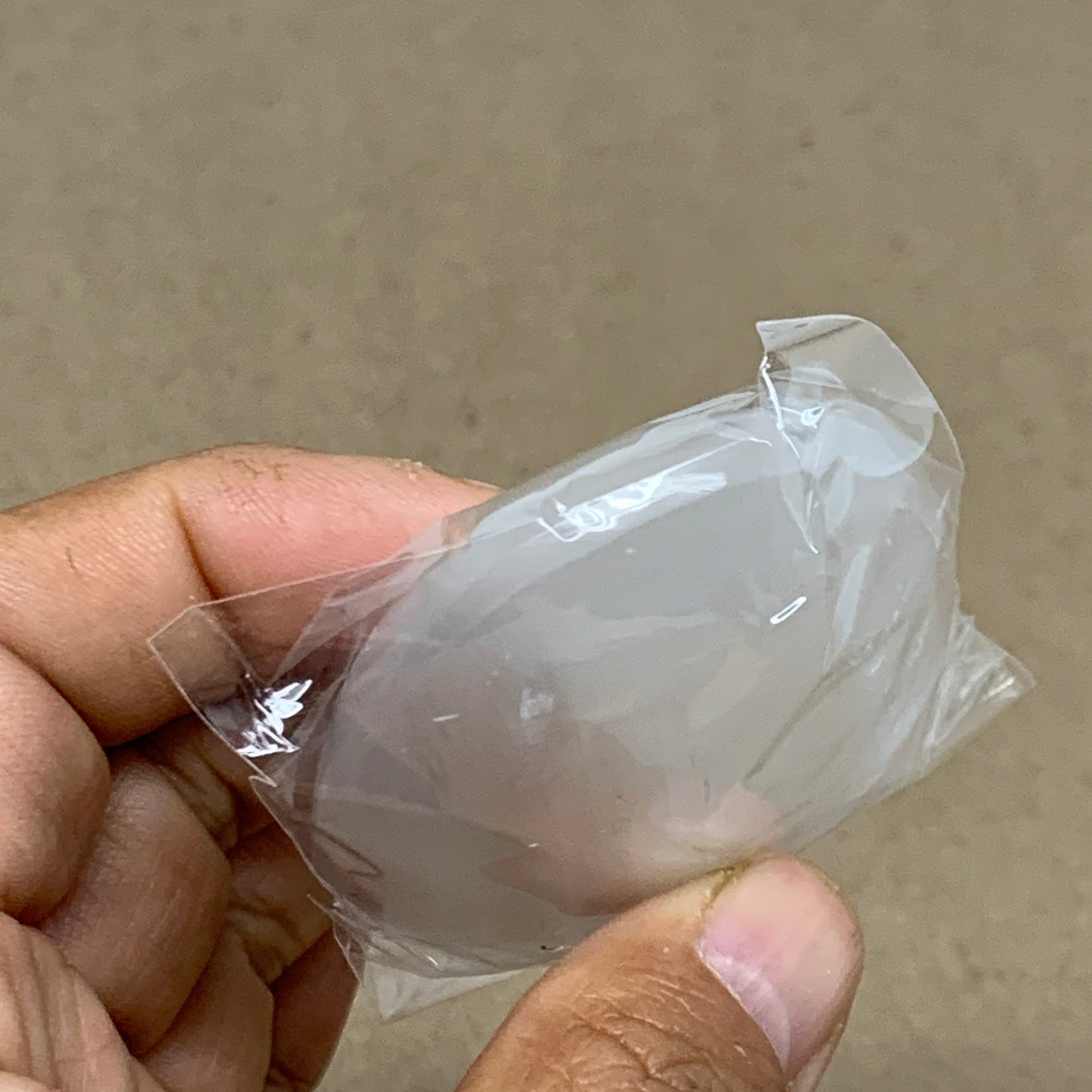 97g, 2.7"x2"x1", White Selenite Palmstone Crystal Pillow Reiki, B36373