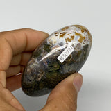 111.8g, 2.5"x1.6"x1.2" Natural Ocean Jasper Palm-Stone Orbicular Jasper, B30771