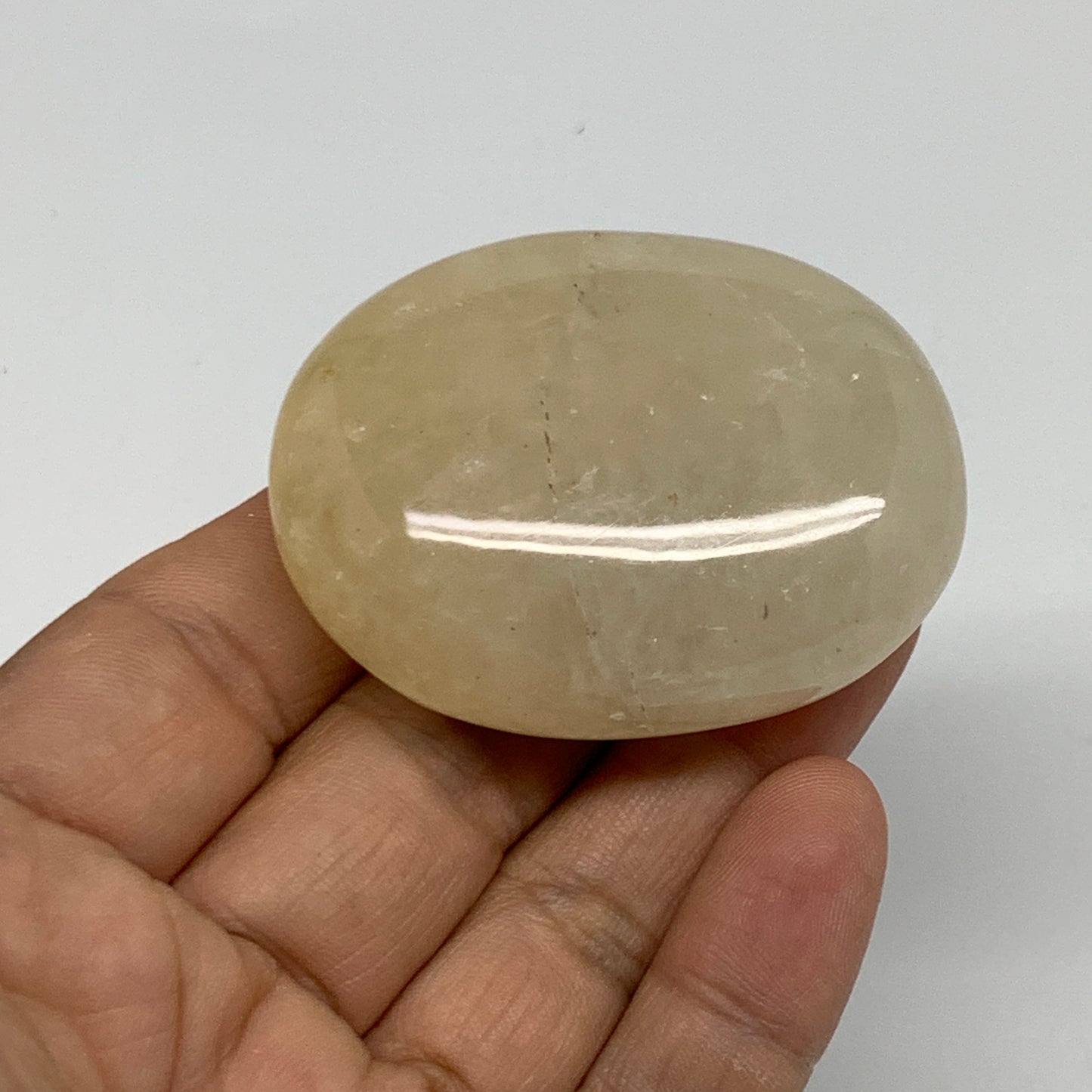 76.9g, 2.1"x1.6"x0.9", Yellow Aventurine Palm-Stone Crystal Stone, B35060