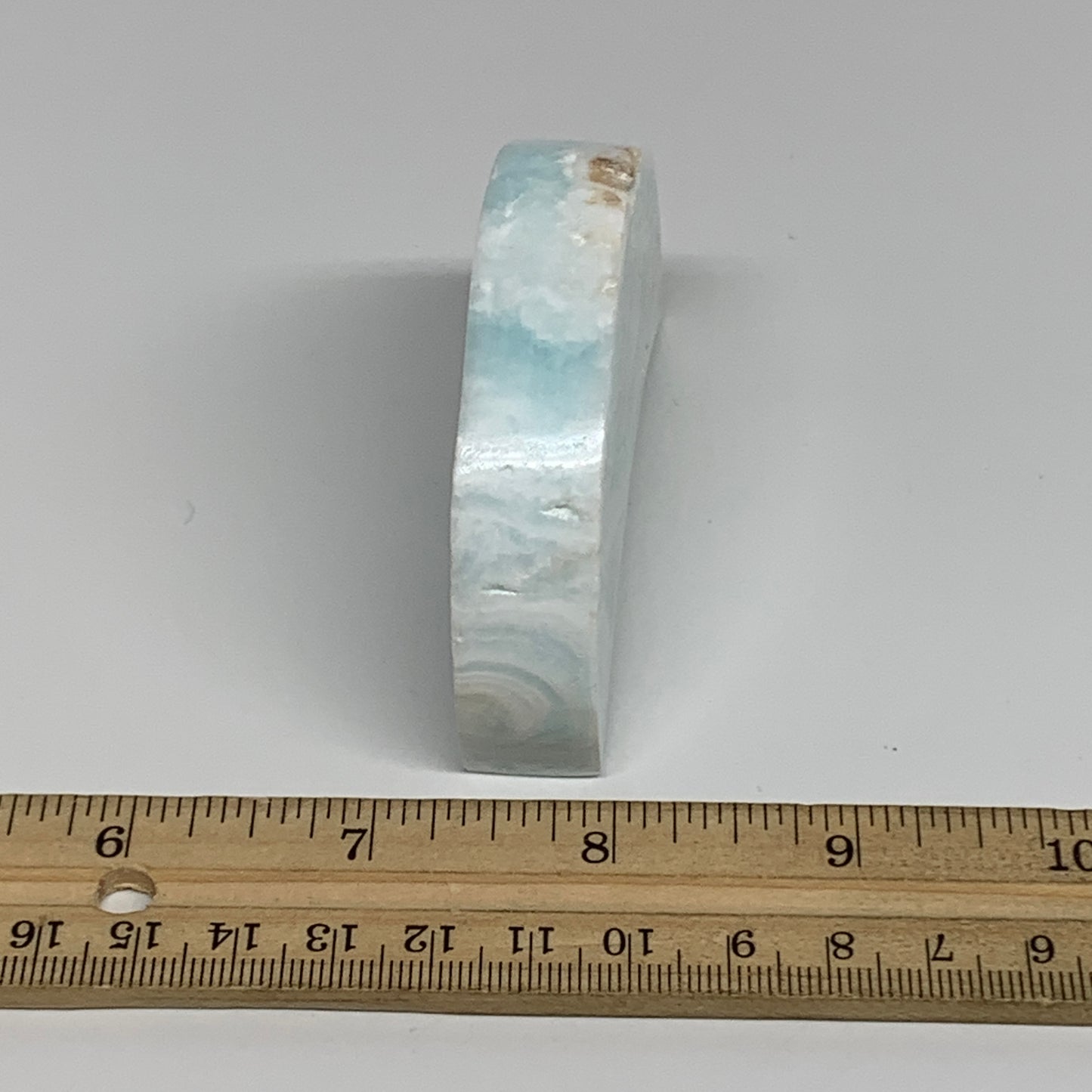 108.3g, 3.2"x1.5"x0.6", Caribbean Calcite Moon Crescent Gemstone, B33634