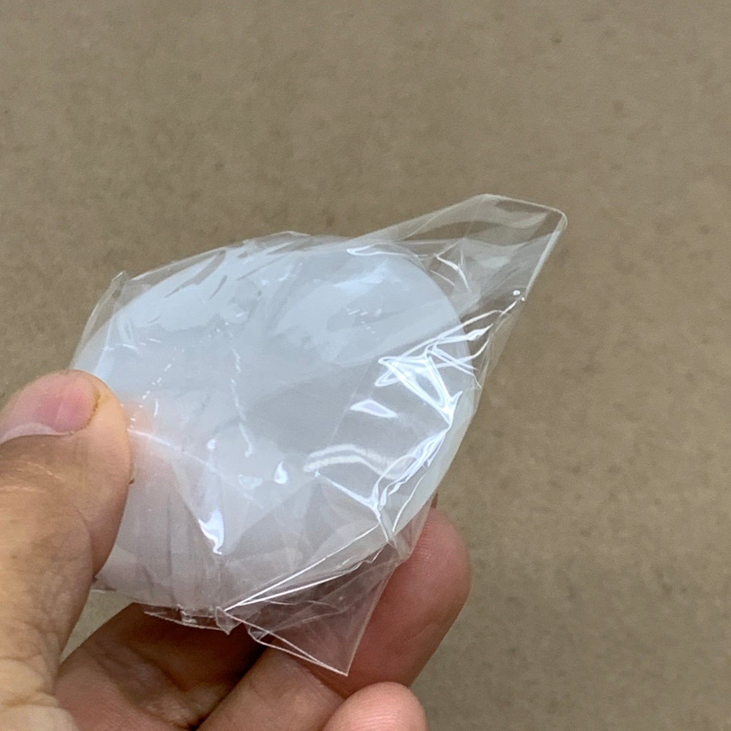 97g, 2.7"x2"x1", White Selenite Palmstone Crystal Pillow Reiki, B36373