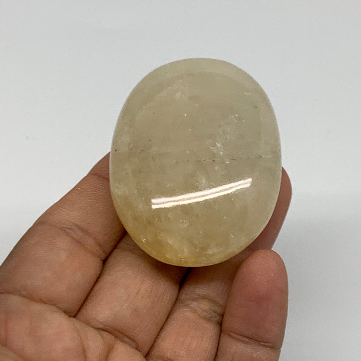 76.9g, 2.1"x1.6"x0.9", Yellow Aventurine Palm-Stone Crystal Stone, B35060