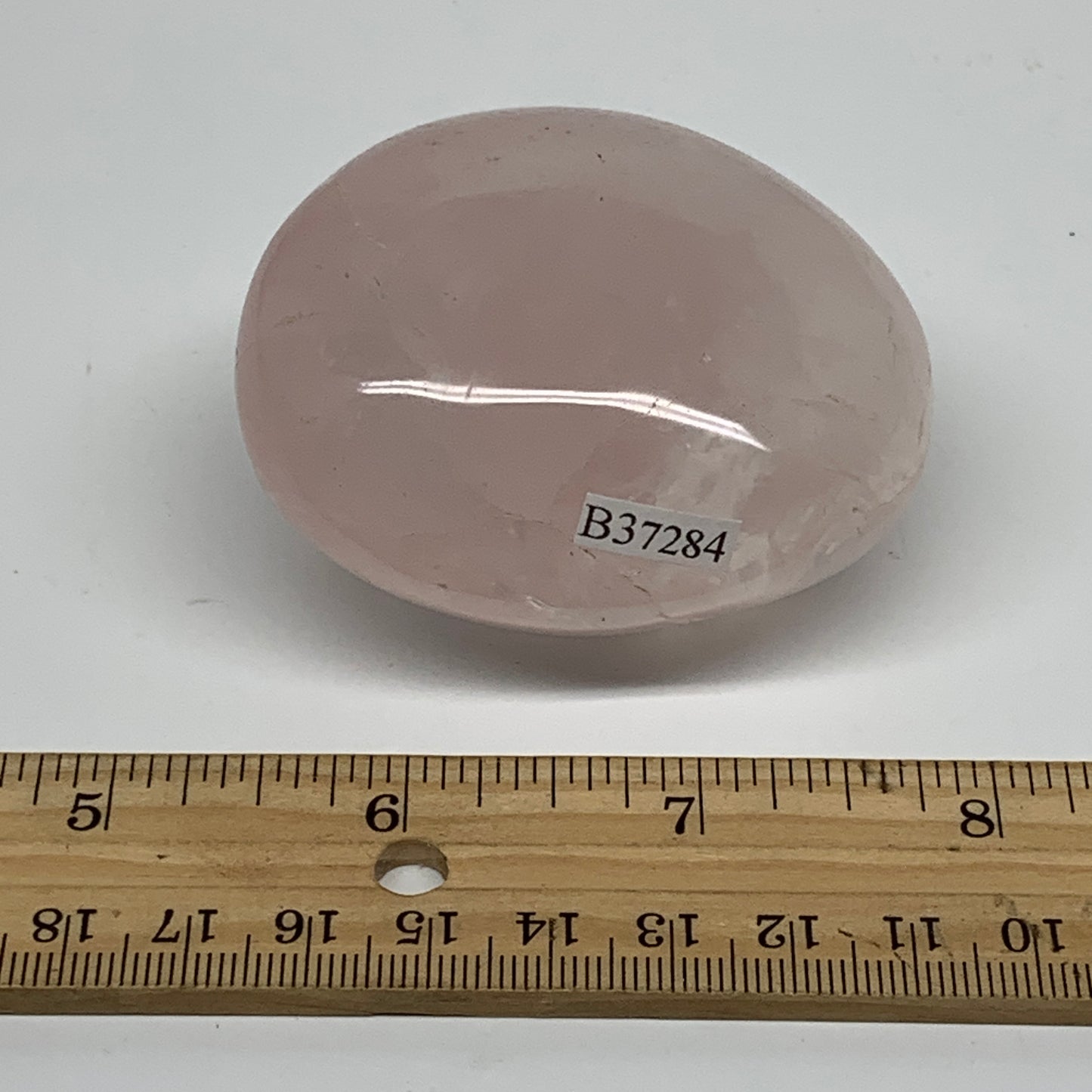 176.2g , 2.5"x2"x1.5", Natural Pink Rose Quartz Palm-stone Crystal, B37284