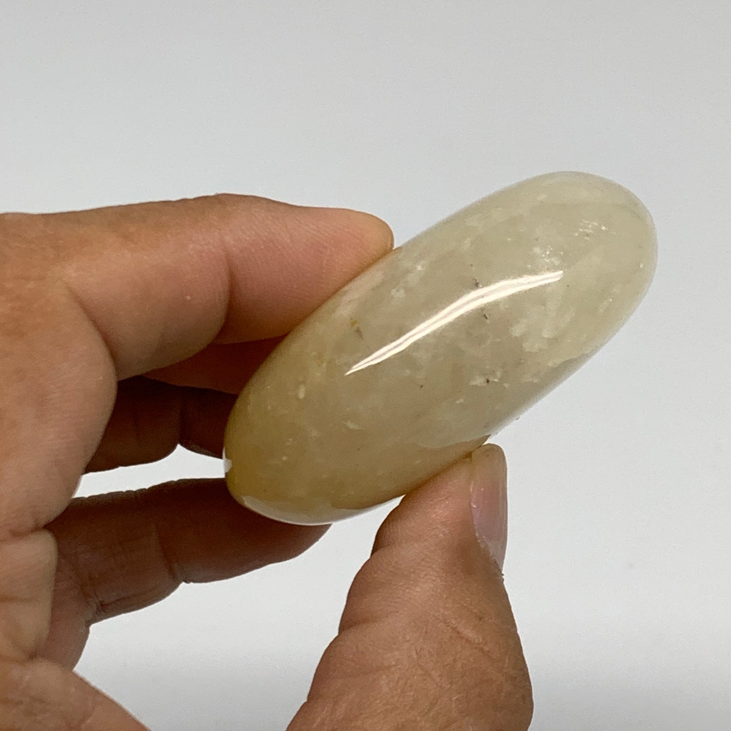 76.9g, 2.1"x1.6"x0.9", Yellow Aventurine Palm-Stone Crystal Stone, B35060