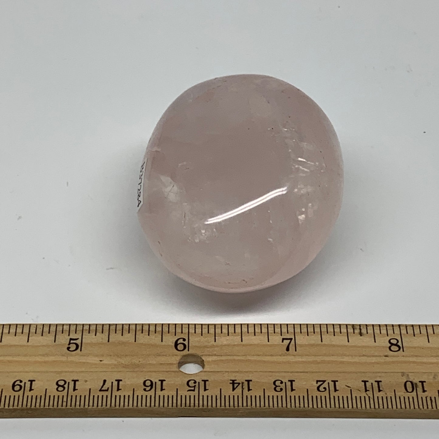 176.2g , 2.5"x2"x1.5", Natural Pink Rose Quartz Palm-stone Crystal, B37284