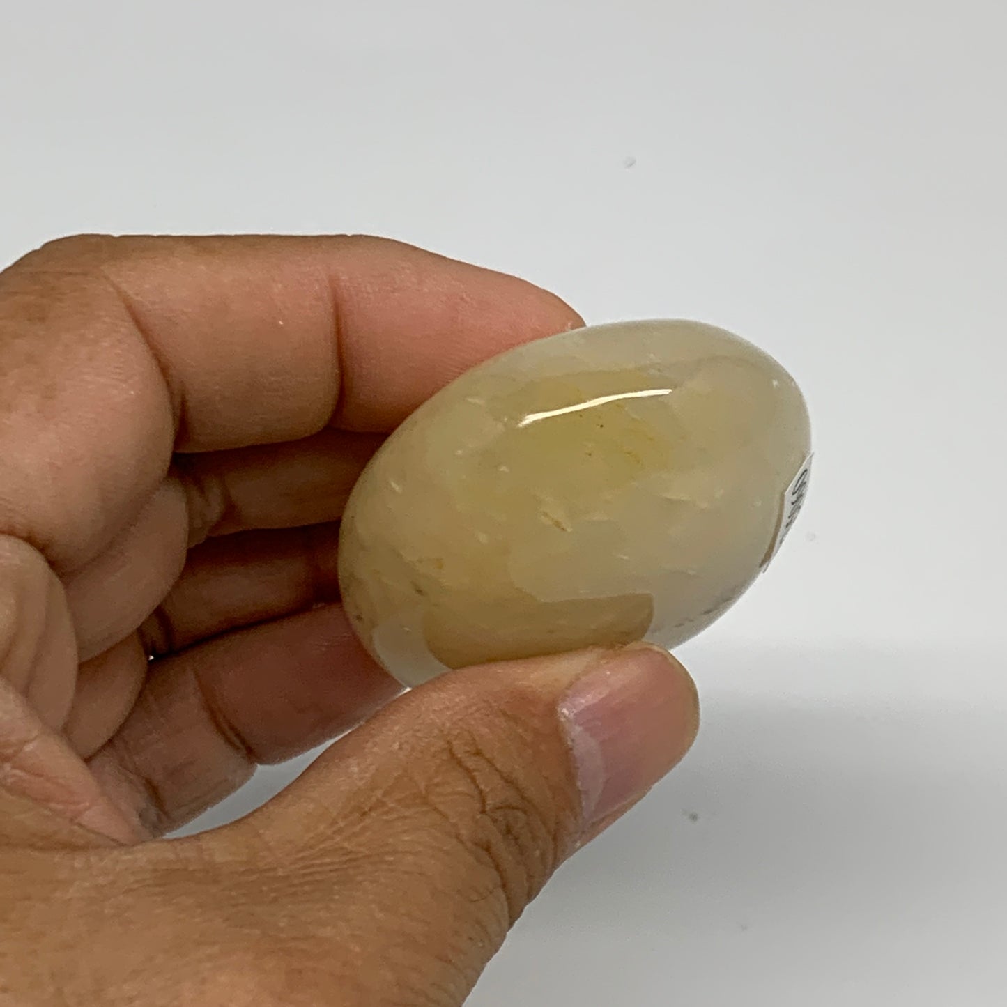 76.9g, 2.1"x1.6"x0.9", Yellow Aventurine Palm-Stone Crystal Stone, B35060