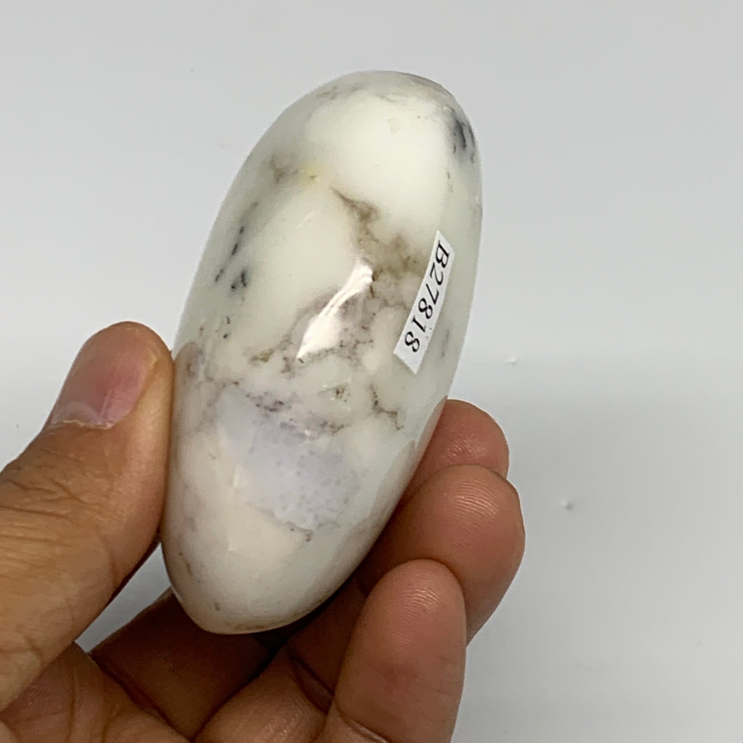139.2g, 2.9"x2"x1.2", Dendrite Opal Palm-Stone Reiki Energy Crystal, B27818