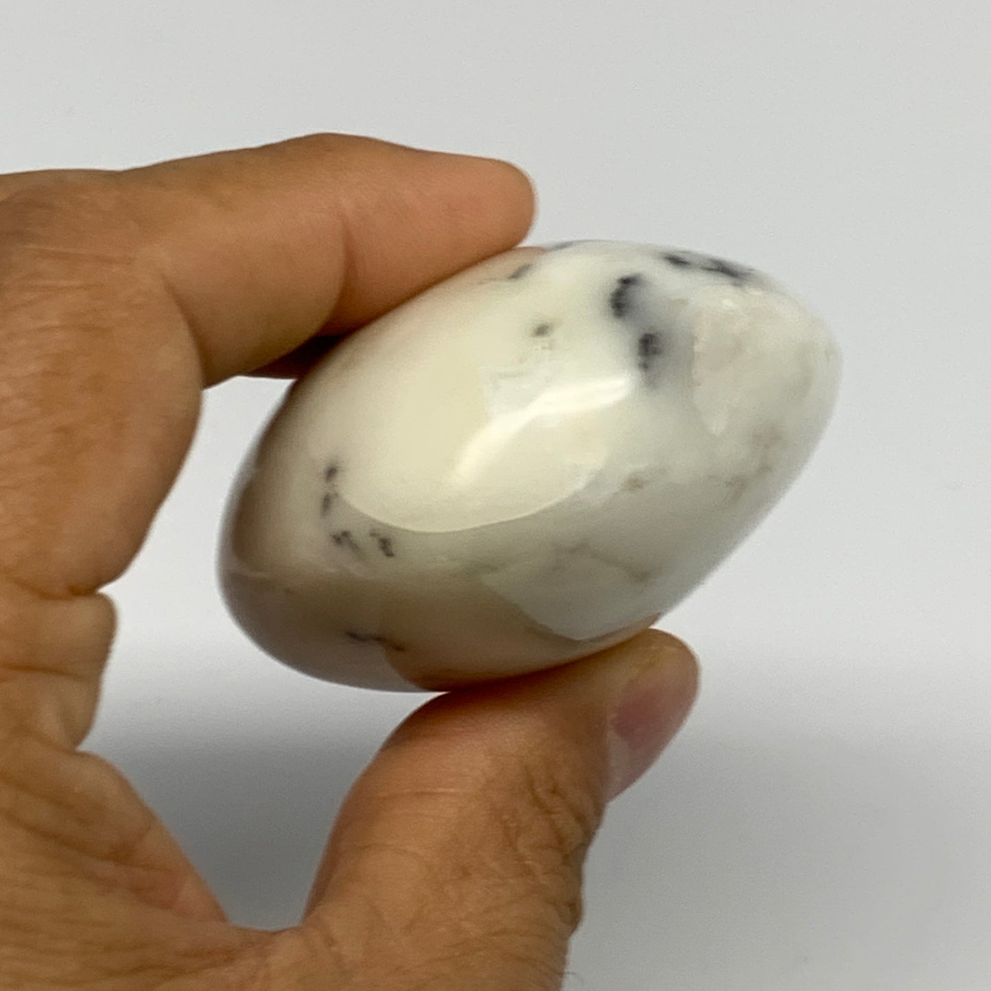 139.2g, 2.9"x2"x1.2", Dendrite Opal Palm-Stone Reiki Energy Crystal, B27818