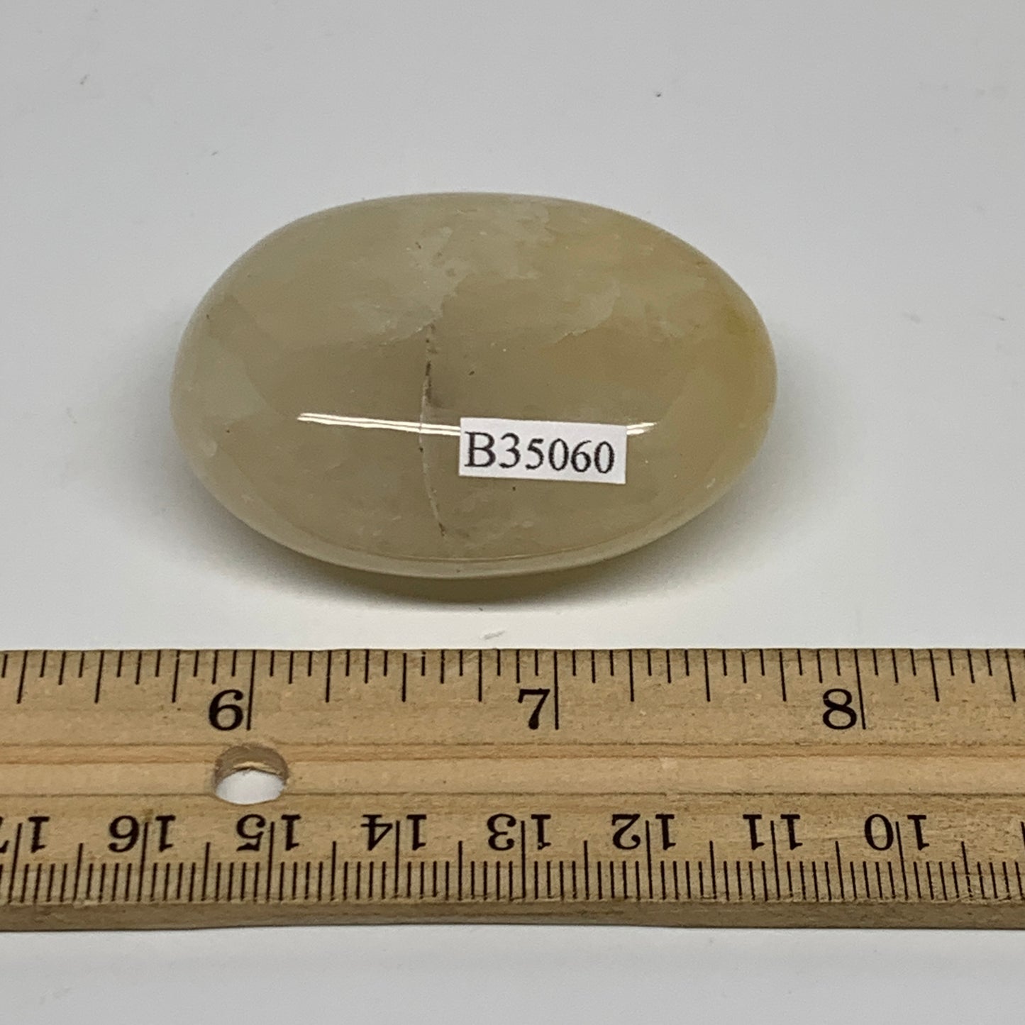 76.9g, 2.1"x1.6"x0.9", Yellow Aventurine Palm-Stone Crystal Stone, B35060