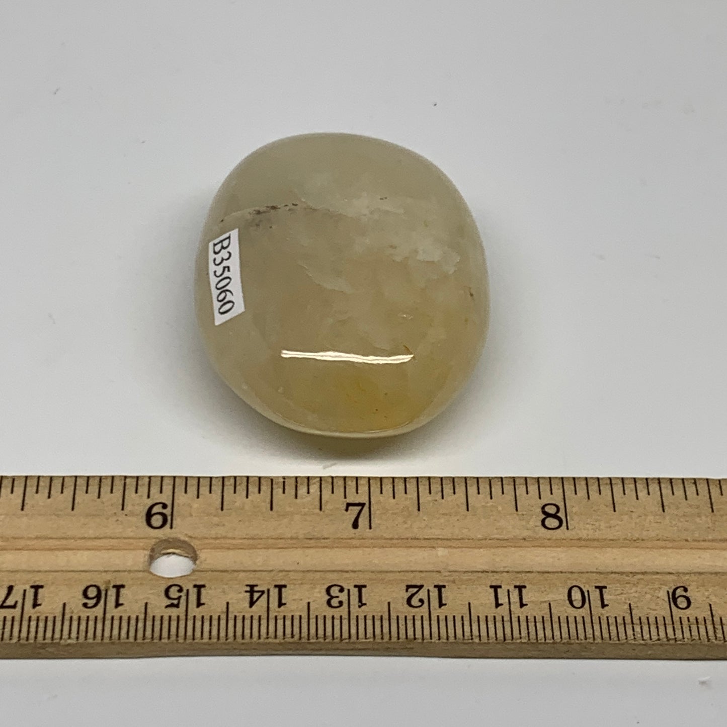 76.9g, 2.1"x1.6"x0.9", Yellow Aventurine Palm-Stone Crystal Stone, B35060