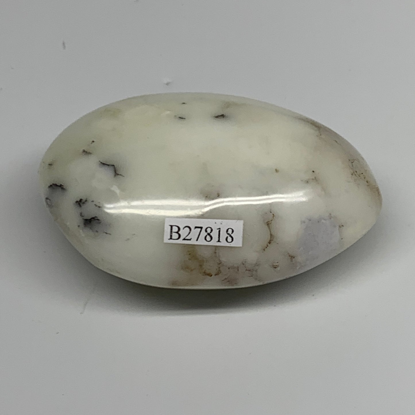 139.2g, 2.9"x2"x1.2", Dendrite Opal Palm-Stone Reiki Energy Crystal, B27818