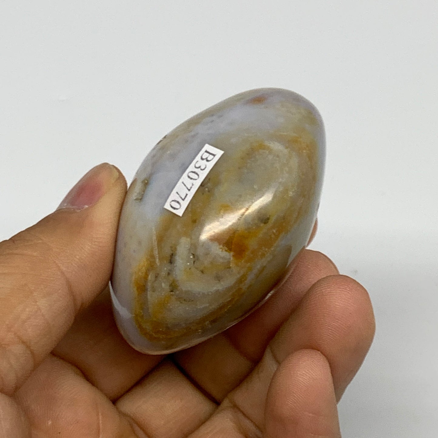 111.4g, 2.1"x1.9"x1.3" Natural Ocean Jasper Palm-Stone Orbicular Jasper, B30770