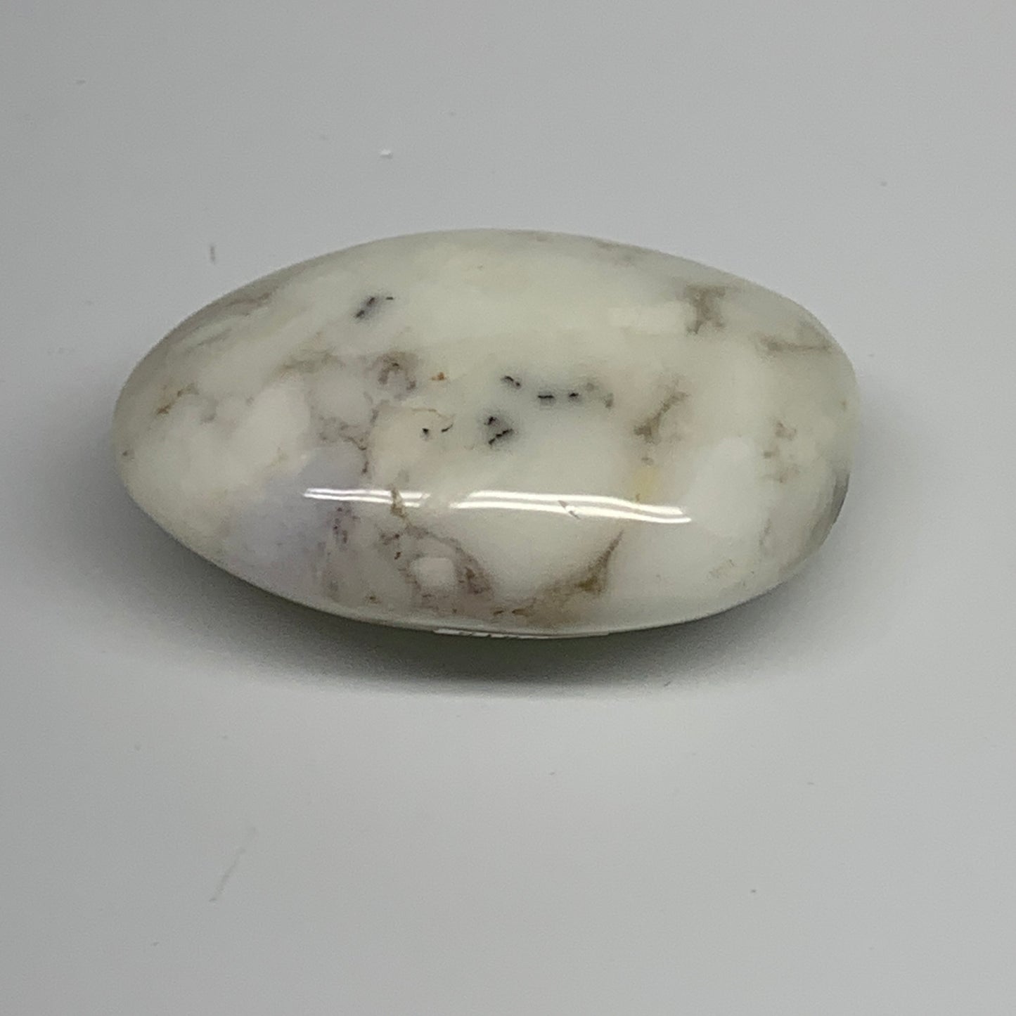 139.2g, 2.9"x2"x1.2", Dendrite Opal Palm-Stone Reiki Energy Crystal, B27818