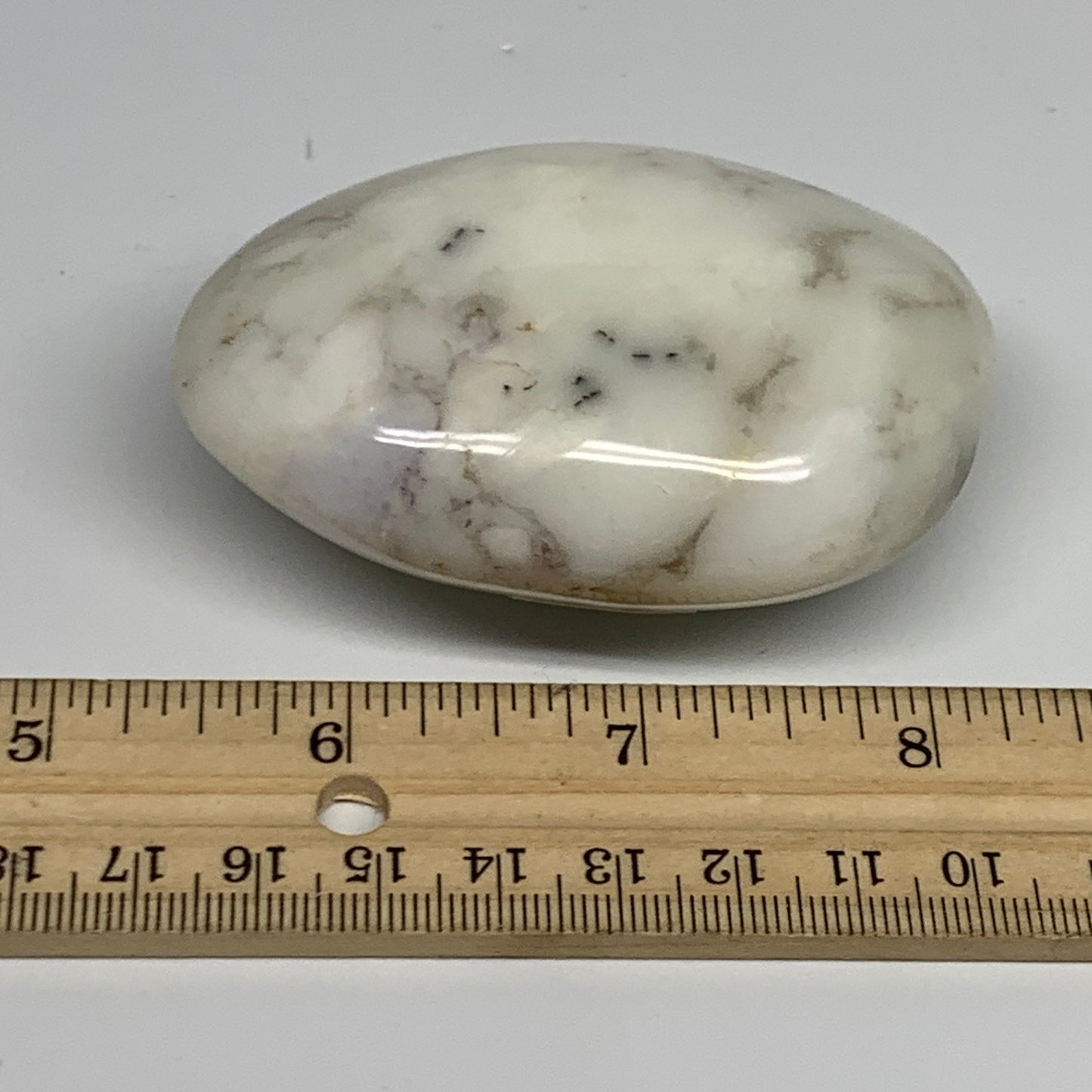 139.2g, 2.9"x2"x1.2", Dendrite Opal Palm-Stone Reiki Energy Crystal, B27818