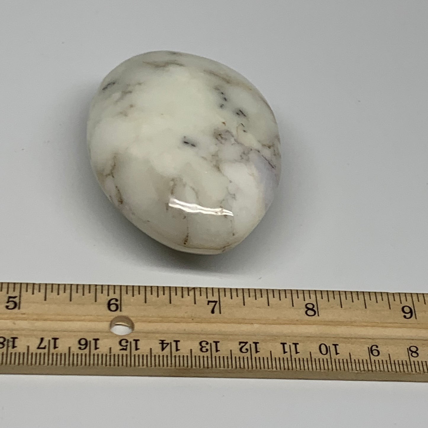 139.2g, 2.9"x2"x1.2", Dendrite Opal Palm-Stone Reiki Energy Crystal, B27818