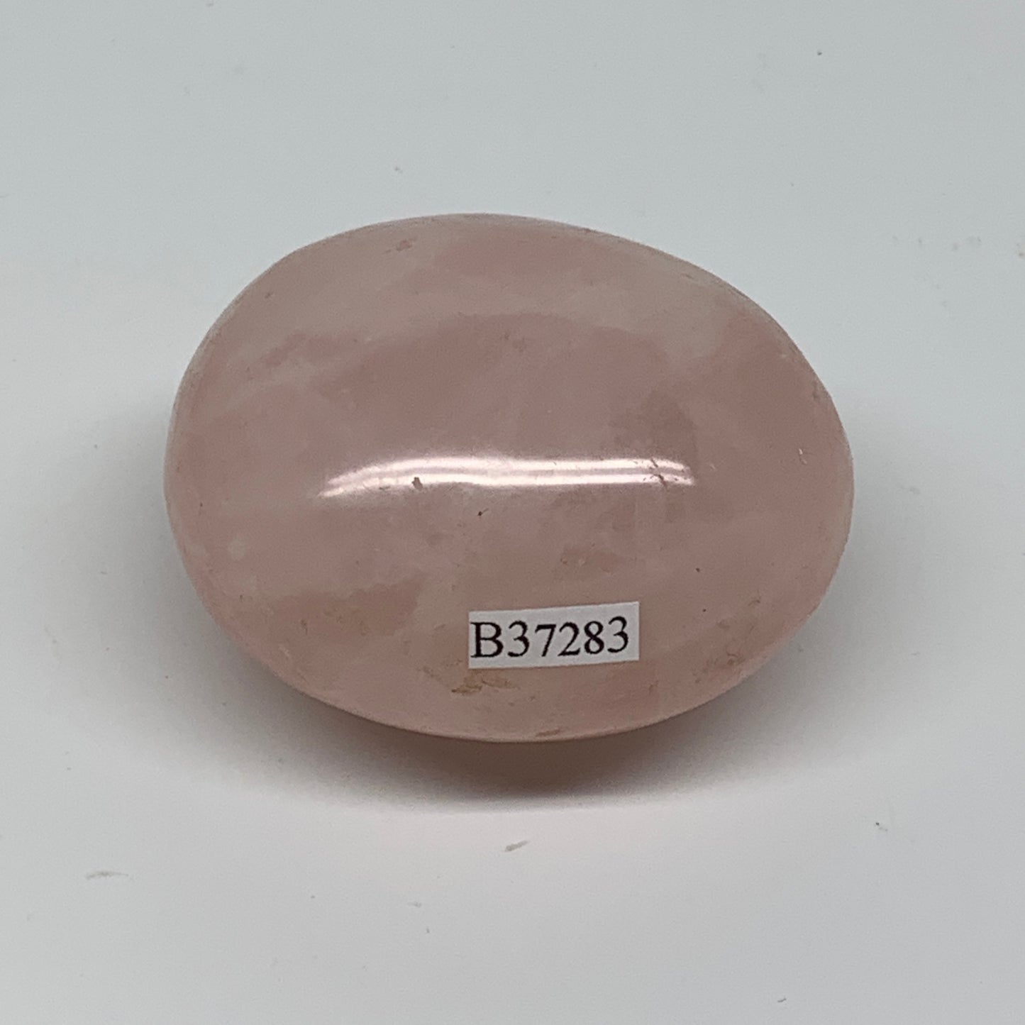 145.5g , 2.3"x2"x1.4", Natural Pink Rose Quartz Palm-stone Crystal, B37283