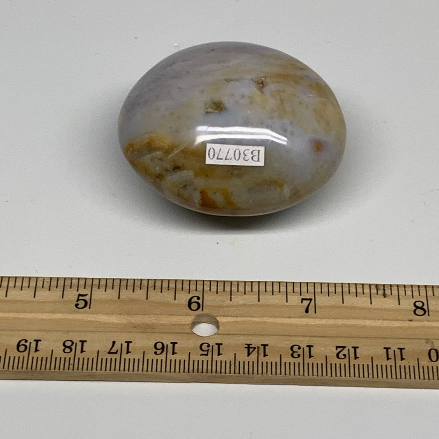 111.4g, 2.1"x1.9"x1.3" Natural Ocean Jasper Palm-Stone Orbicular Jasper, B30770