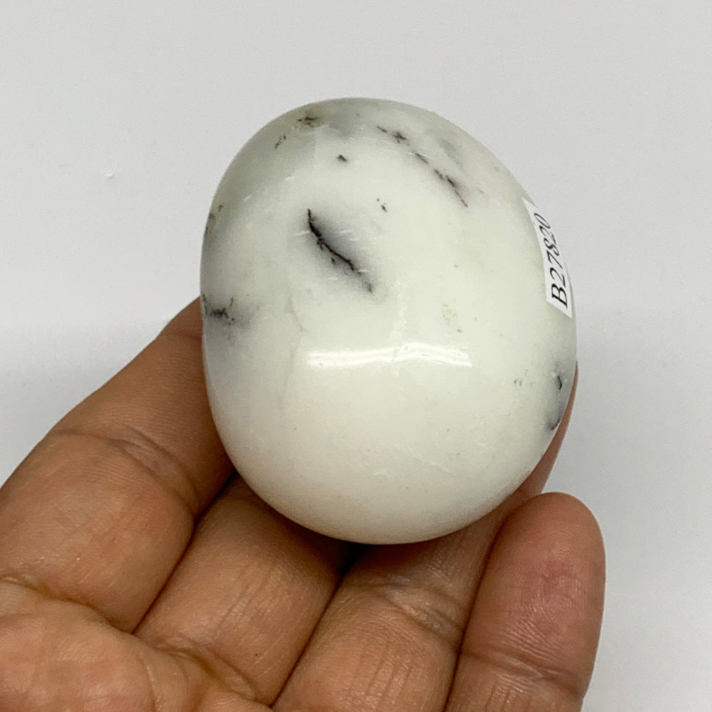 76.7g, 2.1"x1.7"x1.1", Dendrite Opal Palm-Stone Reiki Energy Crystal, B27820