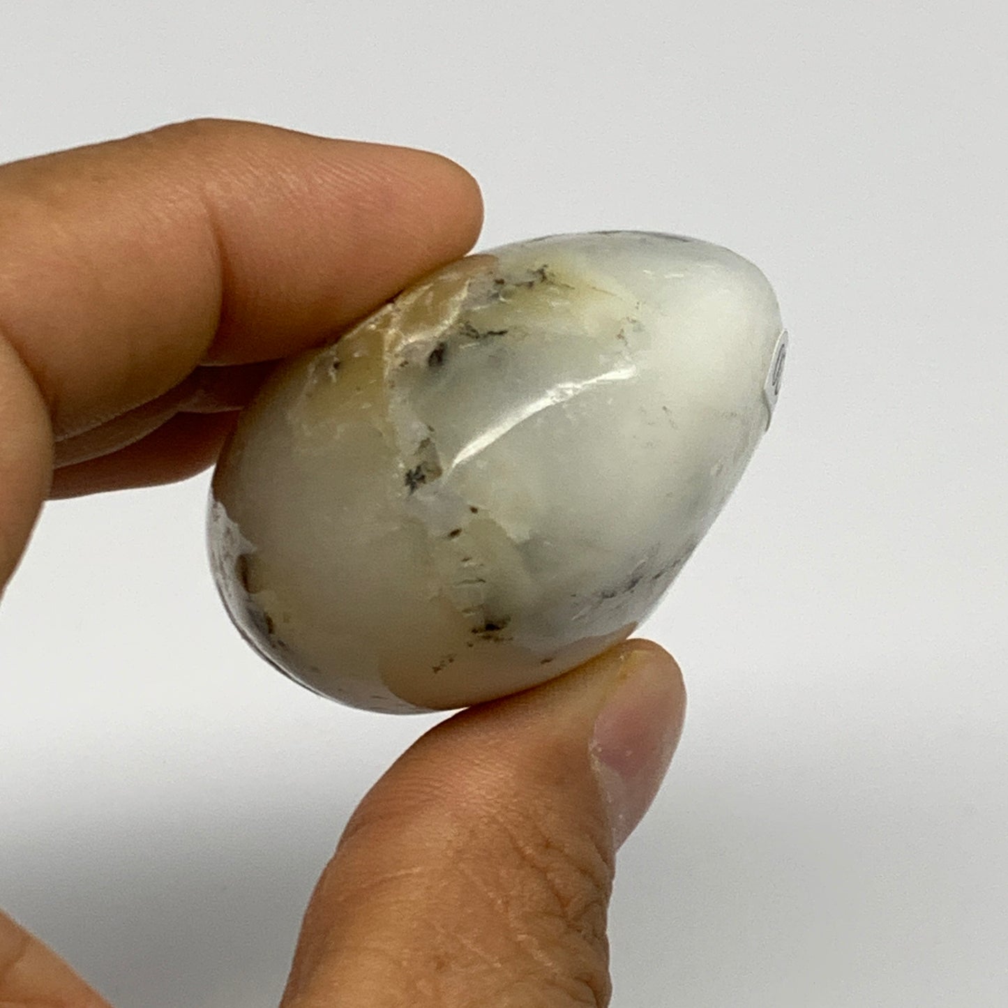 76.7g, 2.1"x1.7"x1.1", Dendrite Opal Palm-Stone Reiki Energy Crystal, B27820