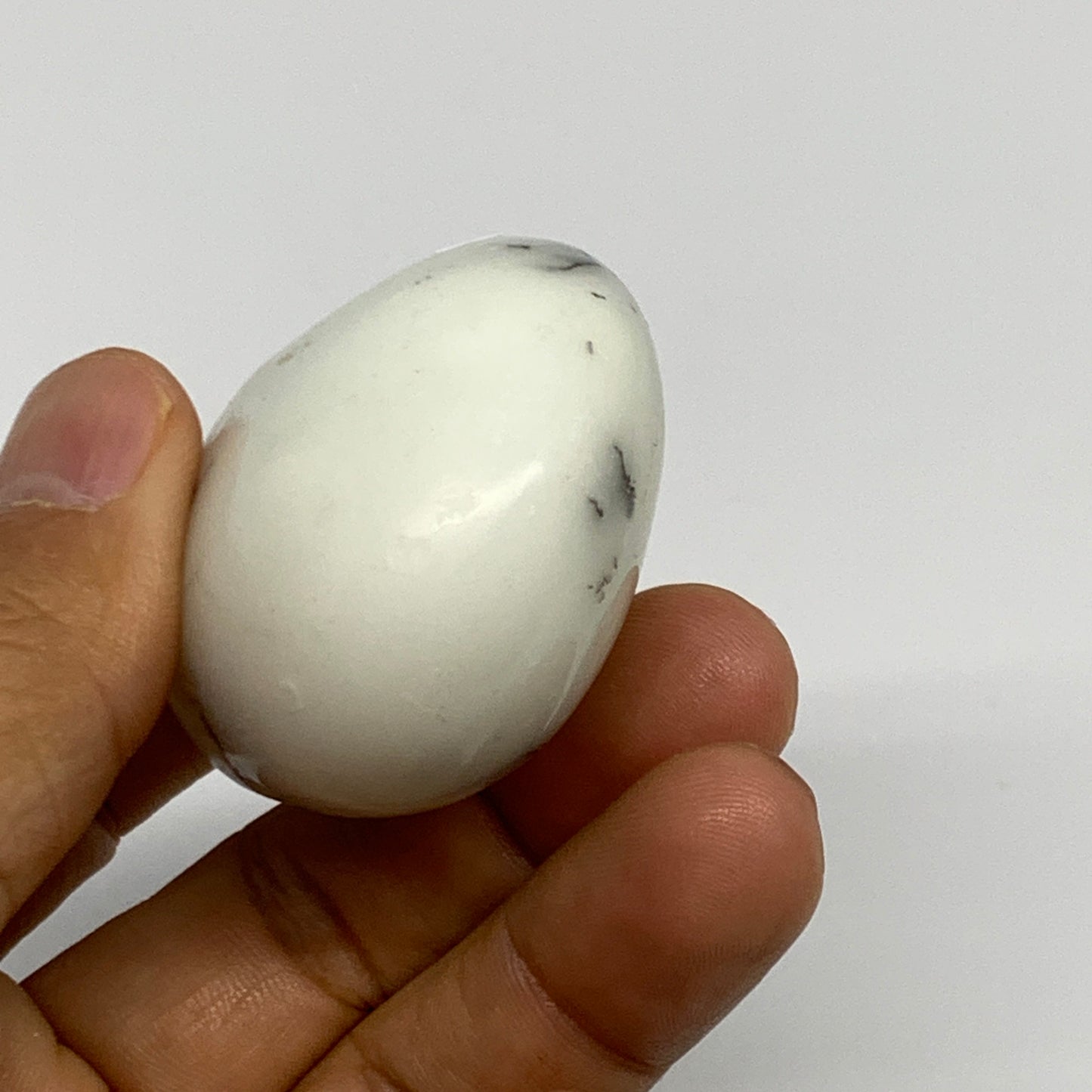 76.7g, 2.1"x1.7"x1.1", Dendrite Opal Palm-Stone Reiki Energy Crystal, B27820
