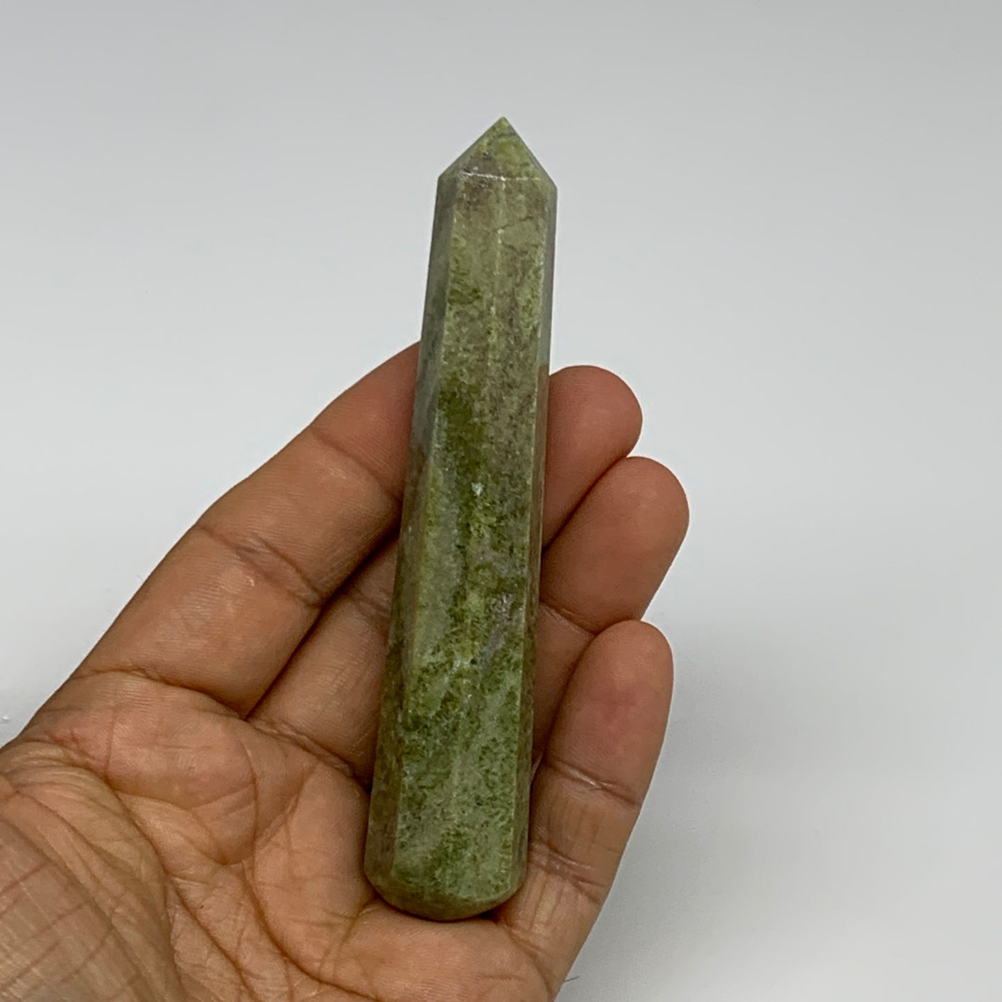 73.8g, 4.1"x0.8",  Natural Vasonite Wand Point Crystal from India, B29340
