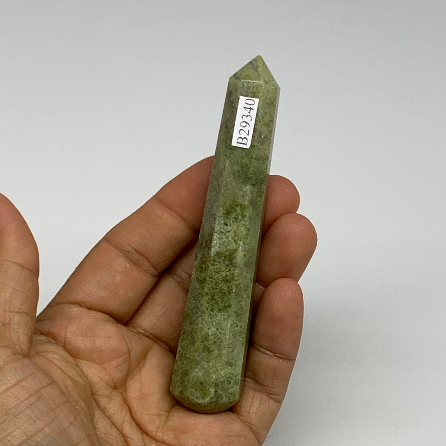 73.8g, 4.1"x0.8",  Natural Vasonite Wand Point Crystal from India, B29340