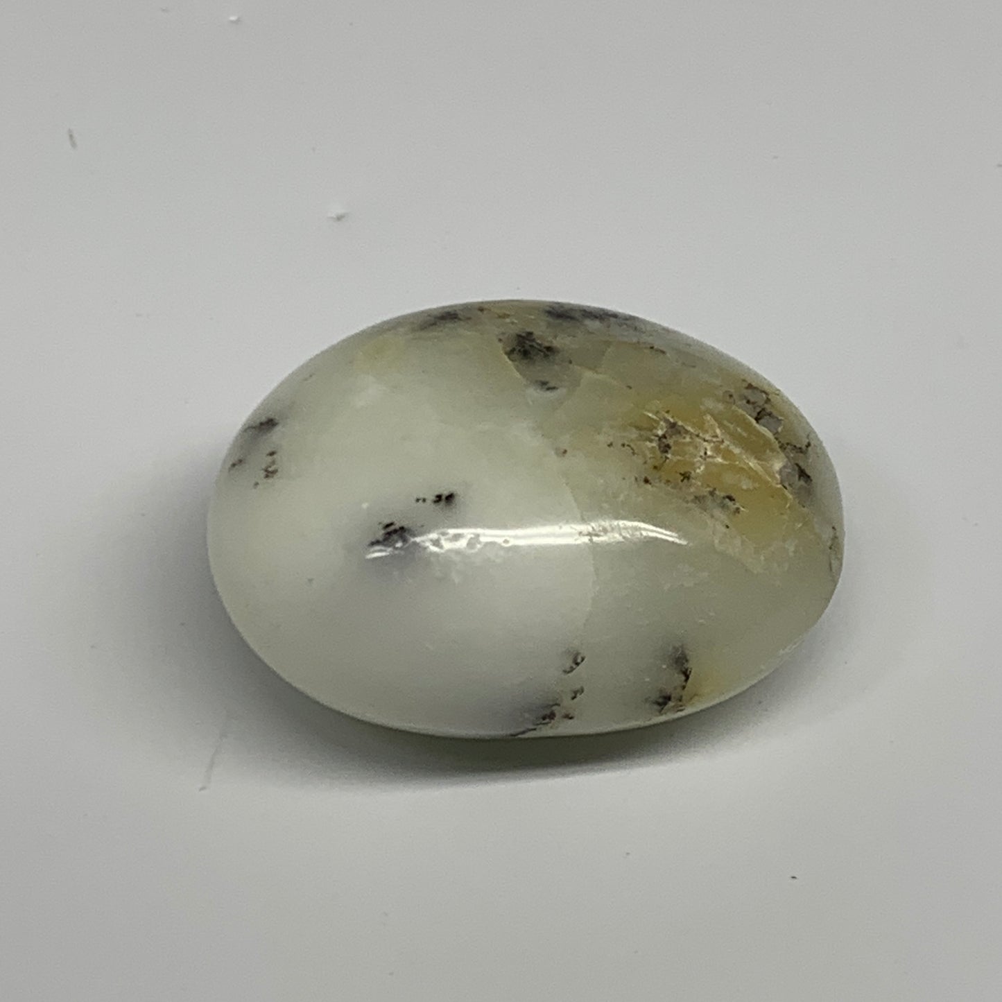 76.7g, 2.1"x1.7"x1.1", Dendrite Opal Palm-Stone Reiki Energy Crystal, B27820
