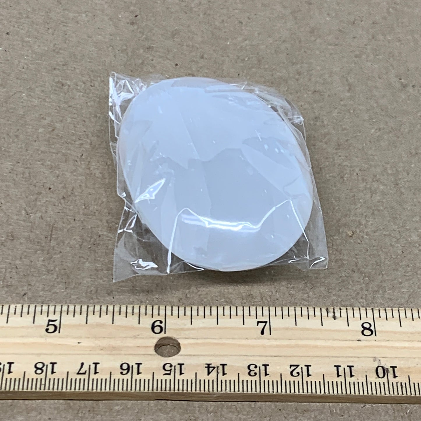 93g, 2.8"x1.9"x0.9", White Selenite Palmstone Crystal Pillow Reiki, B36376