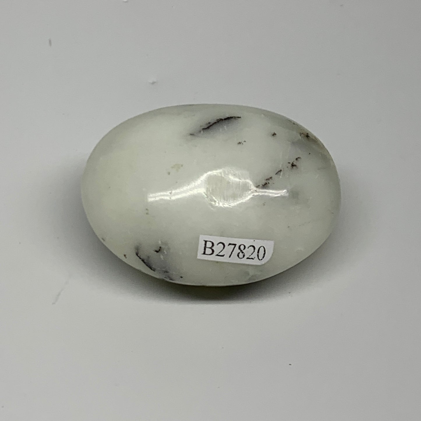 76.7g, 2.1"x1.7"x1.1", Dendrite Opal Palm-Stone Reiki Energy Crystal, B27820