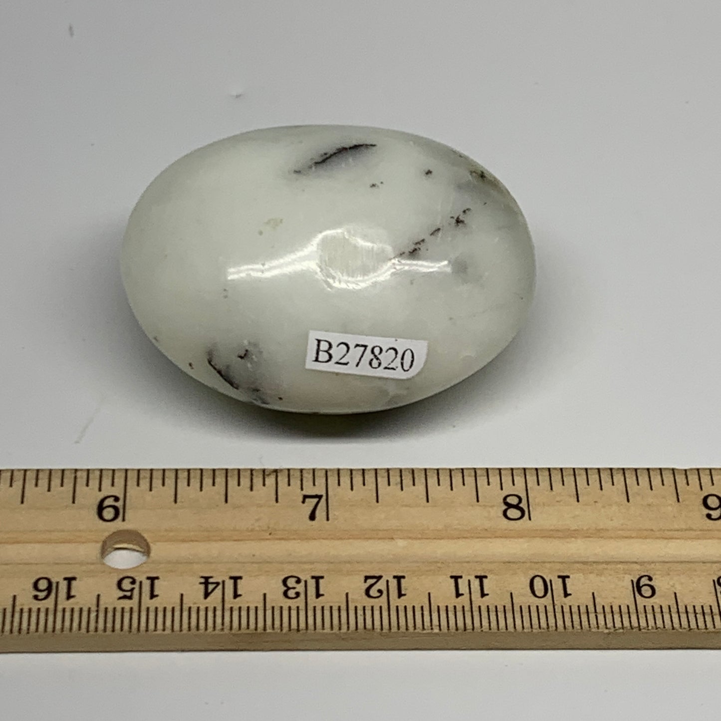 76.7g, 2.1"x1.7"x1.1", Dendrite Opal Palm-Stone Reiki Energy Crystal, B27820