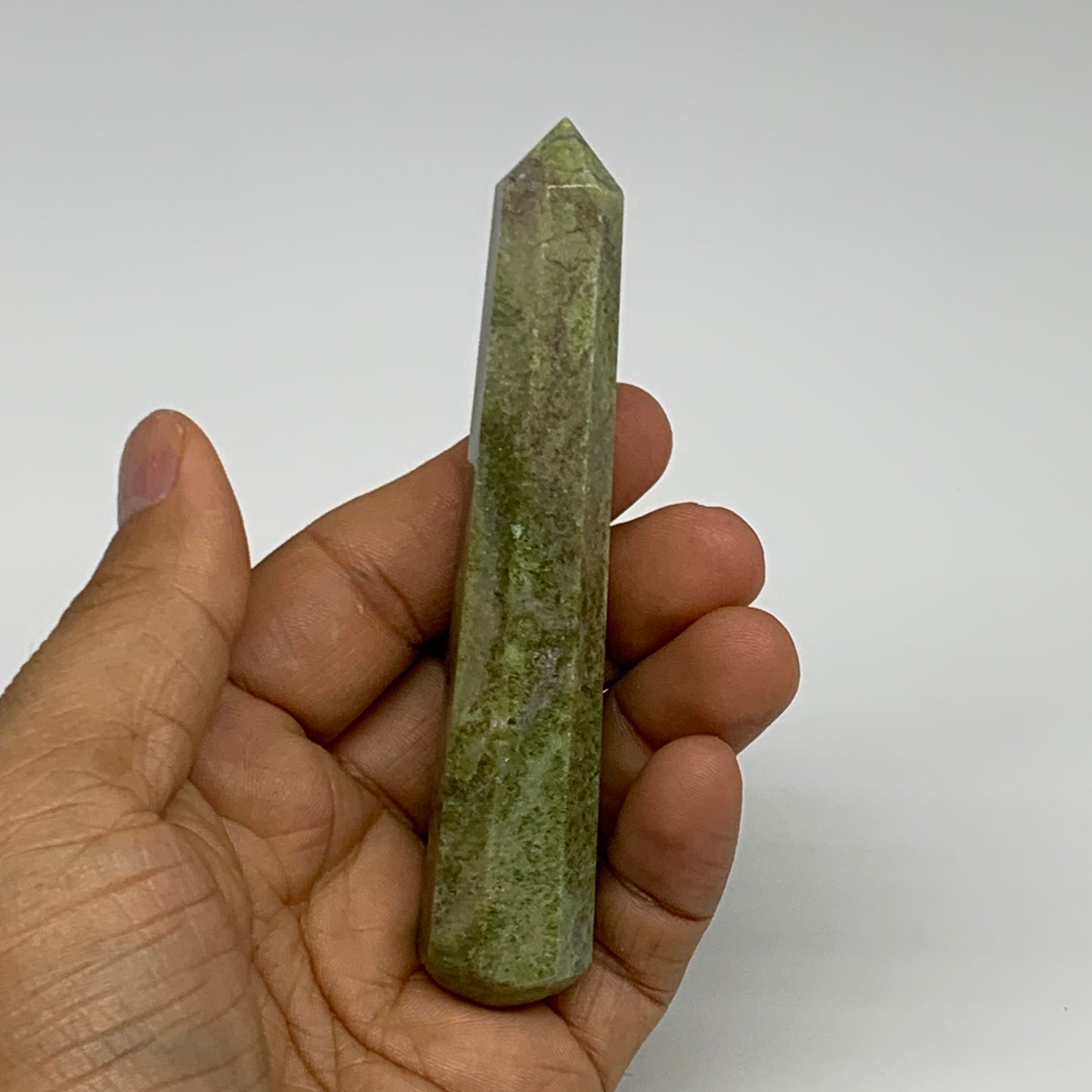 73.8g, 4.1"x0.8",  Natural Vasonite Wand Point Crystal from India, B29340