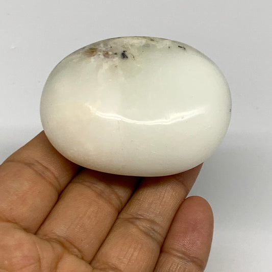 79.1g, 2.3"x1.7"x1", Dendrite Opal Palm-Stone Reiki Energy Crystal, B27821