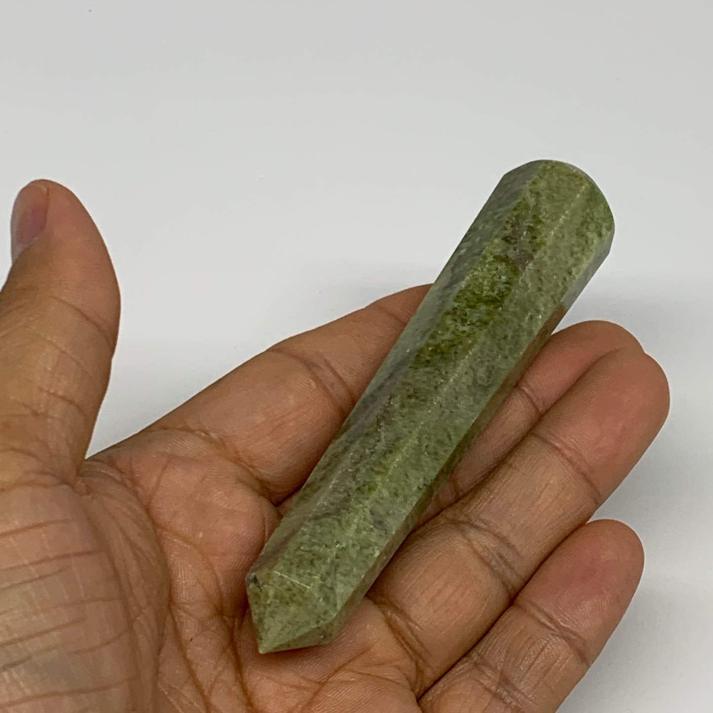 73.8g, 4.1"x0.8",  Natural Vasonite Wand Point Crystal from India, B29340