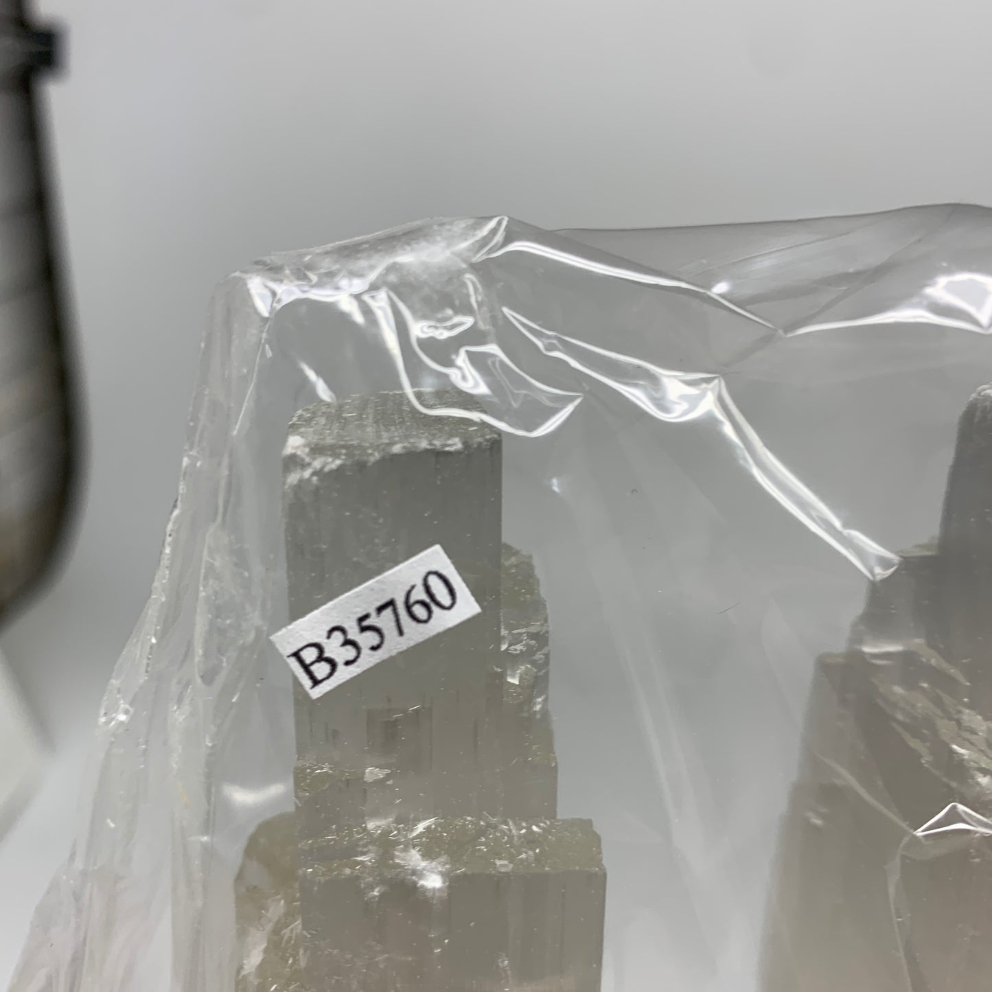 8.2 lbs, 13.5"x4.7"x3.4" Rough Selenite (Satin Spar) Lamp Tower W/Chord, B35760