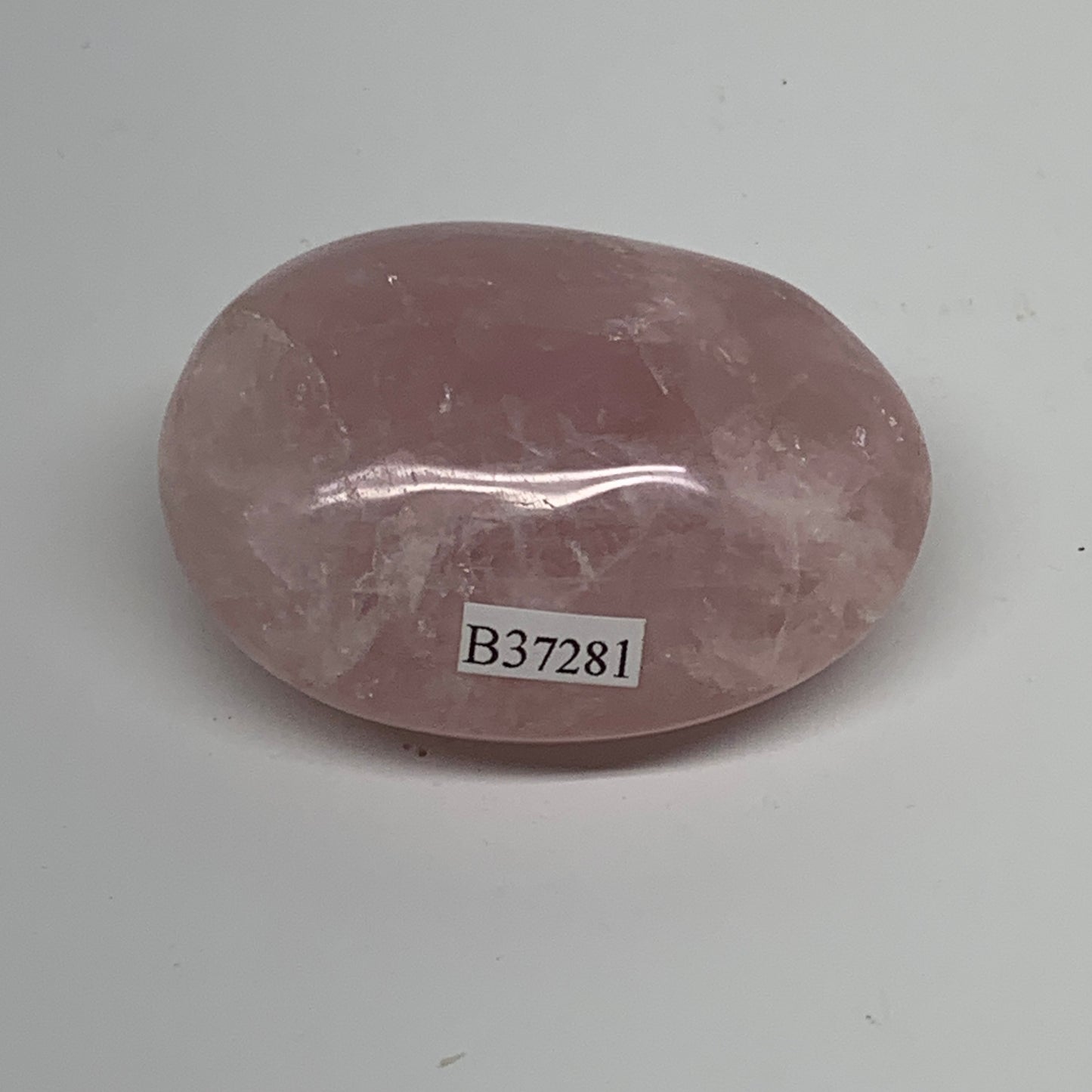 106.2g , 2.4"x1.8"x1.1", Natural Pink Rose Quartz Palm-stone Crystal, B37281