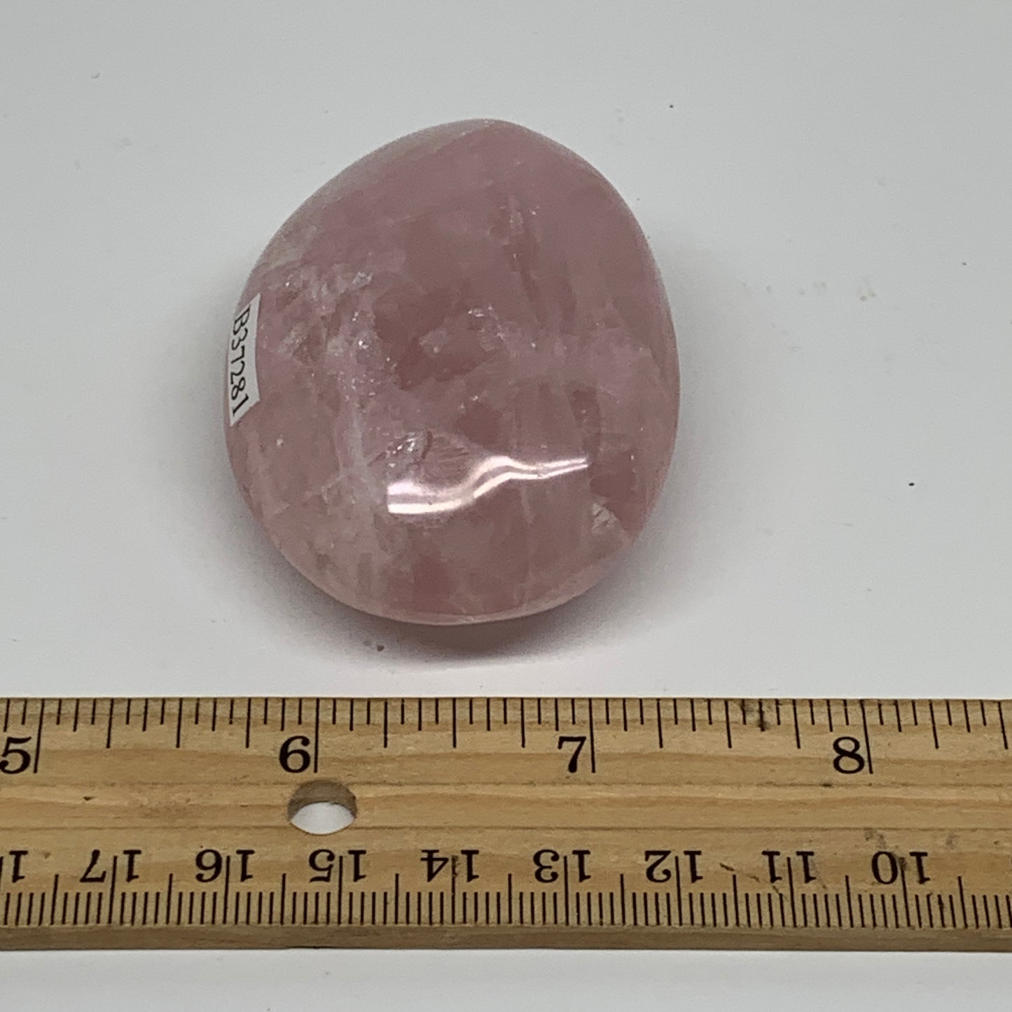 106.2g , 2.4"x1.8"x1.1", Natural Pink Rose Quartz Palm-stone Crystal, B37281