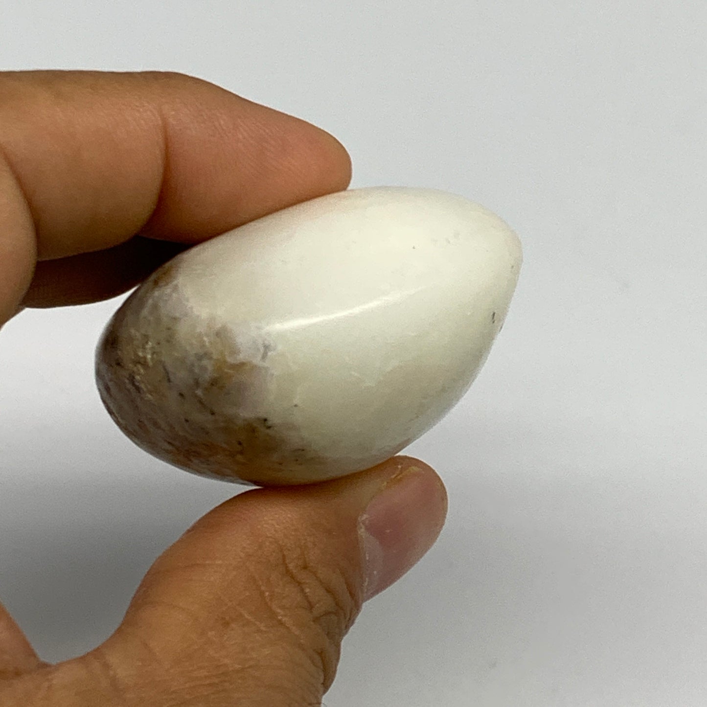 79.1g, 2.3"x1.7"x1", Dendrite Opal Palm-Stone Reiki Energy Crystal, B27821