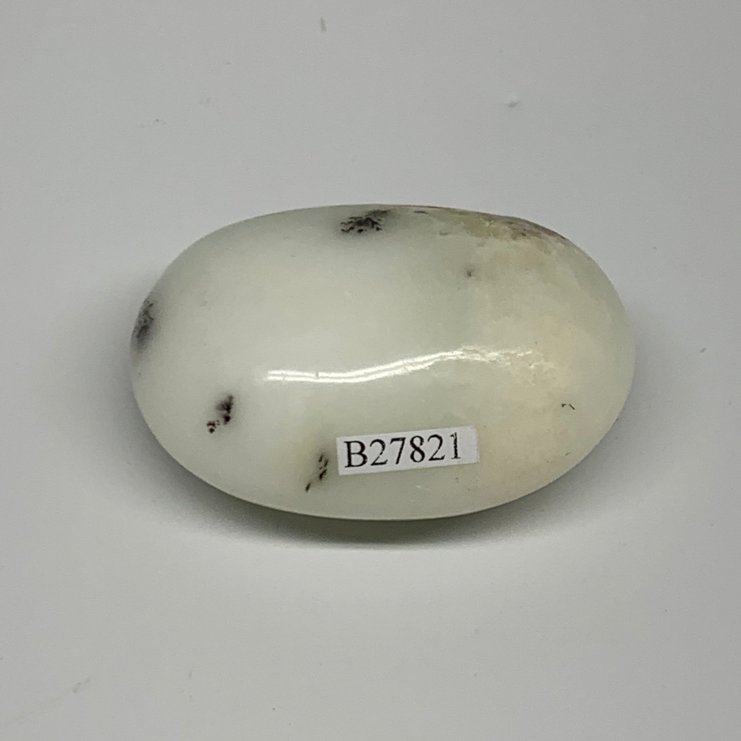 79.1g, 2.3"x1.7"x1", Dendrite Opal Palm-Stone Reiki Energy Crystal, B27821