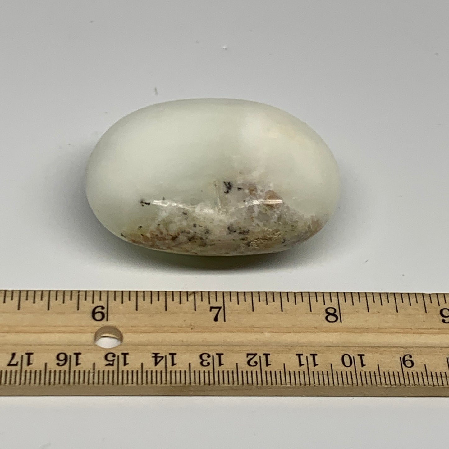79.1g, 2.3"x1.7"x1", Dendrite Opal Palm-Stone Reiki Energy Crystal, B27821