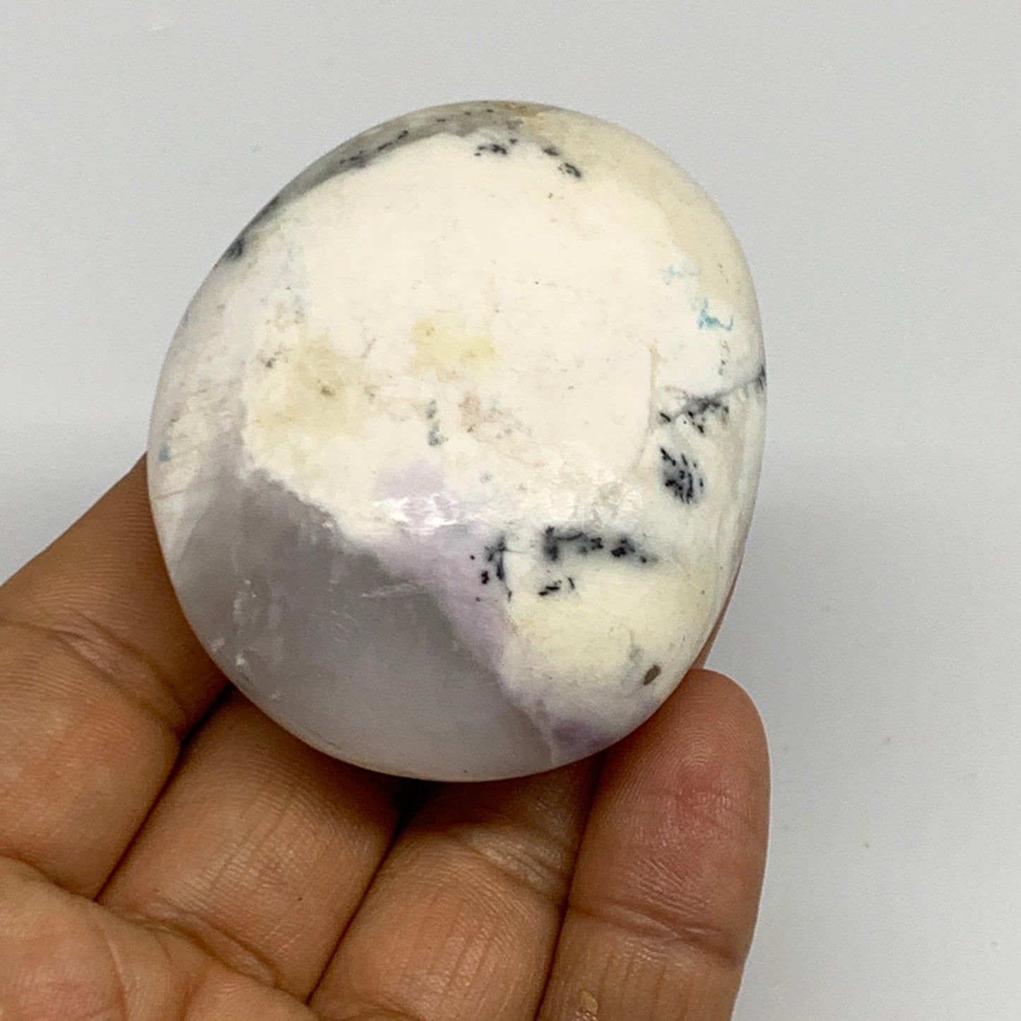 99.3g, 2.3"x1.9"x1", Dendrite Opal Palm-Stone Reiki Energy Crystal, B27822