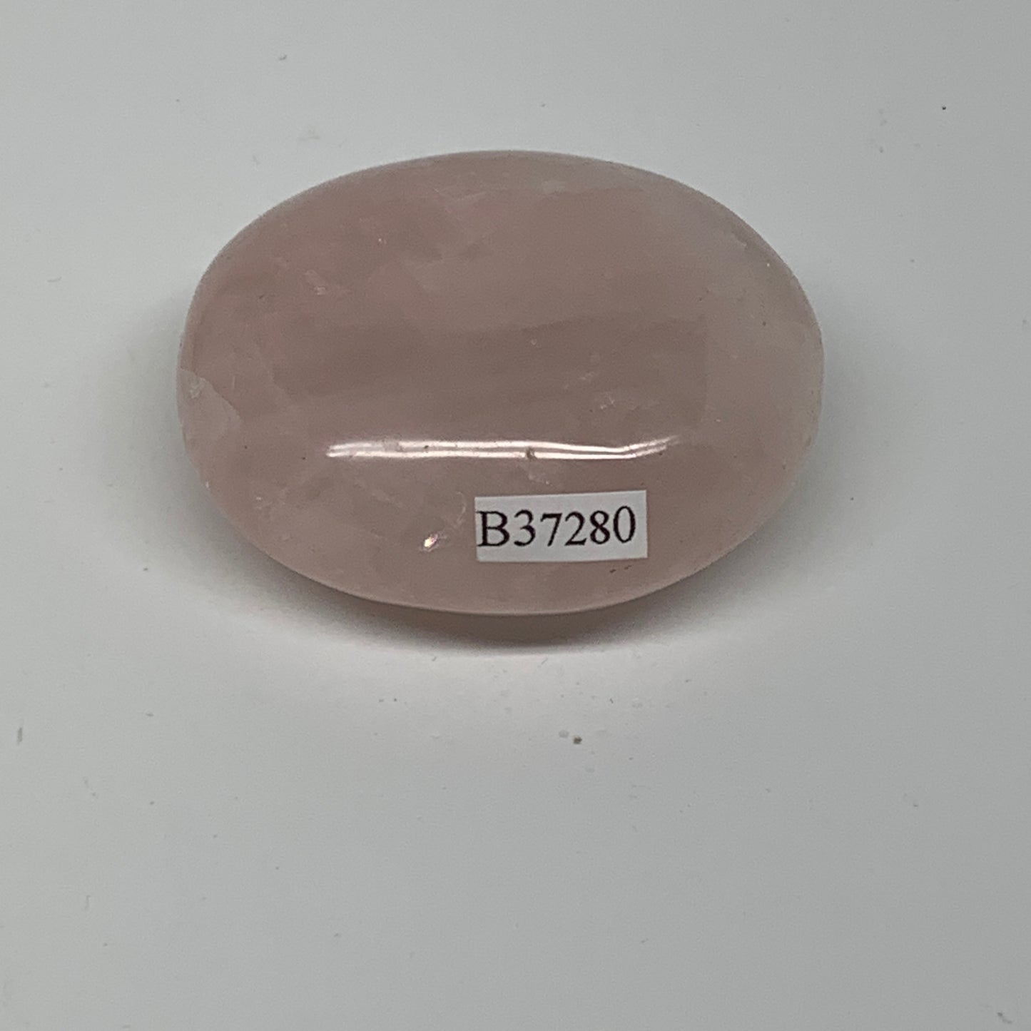 98.9g , 2.2"x1.9"x0.9", Natural Pink Rose Quartz Palm-stone Crystal, B37280