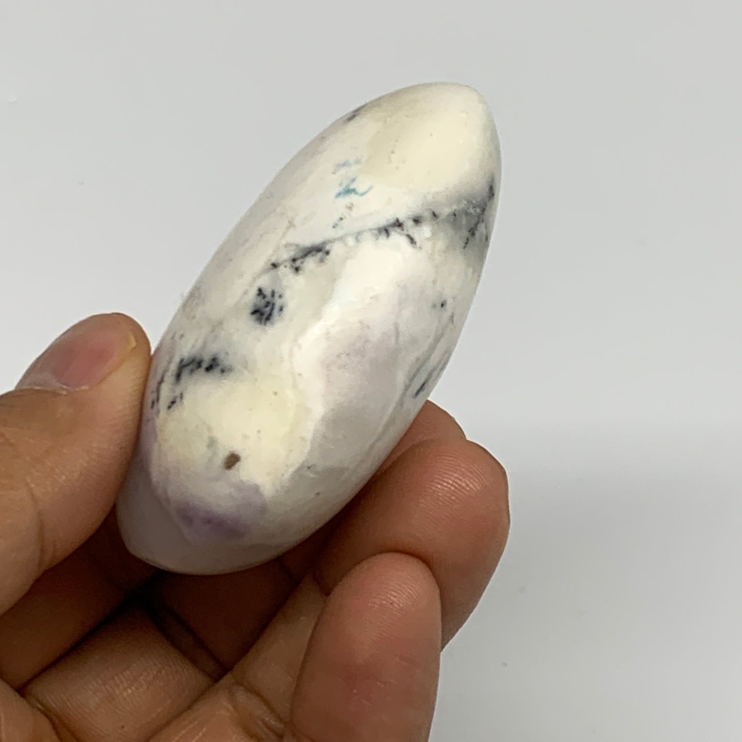 99.3g, 2.3"x1.9"x1", Dendrite Opal Palm-Stone Reiki Energy Crystal, B27822